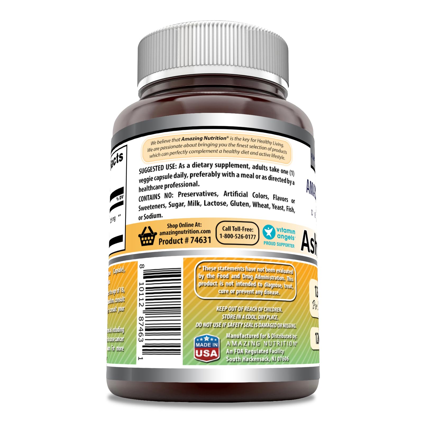 Foto 3 pulgar | Suplemento Amazing Formulas: Extracto De Ashwagandha, 125 Mg - Venta Internacional.