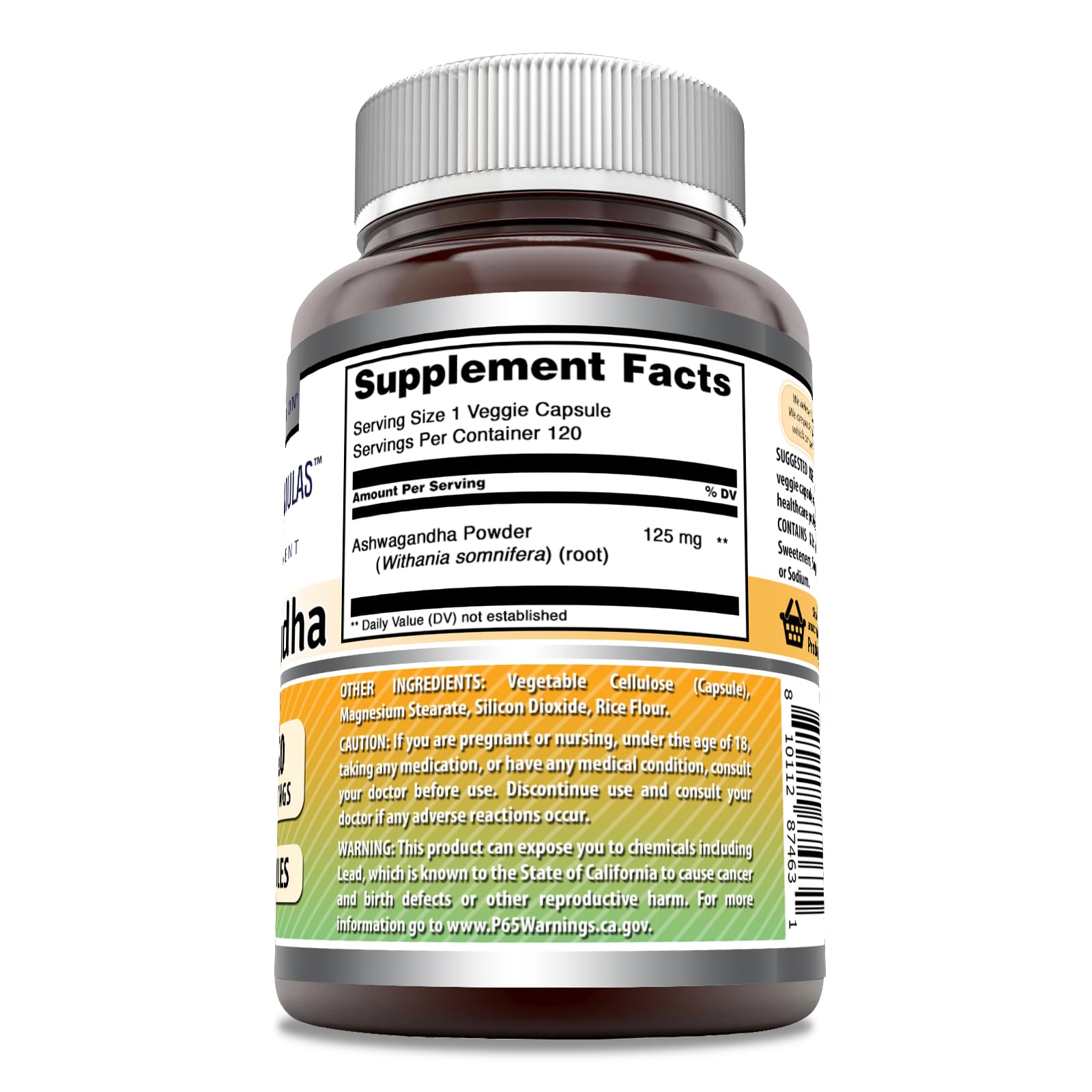 Foto 4 pulgar | Suplemento Amazing Formulas: Extracto De Ashwagandha, 125 Mg - Venta Internacional.