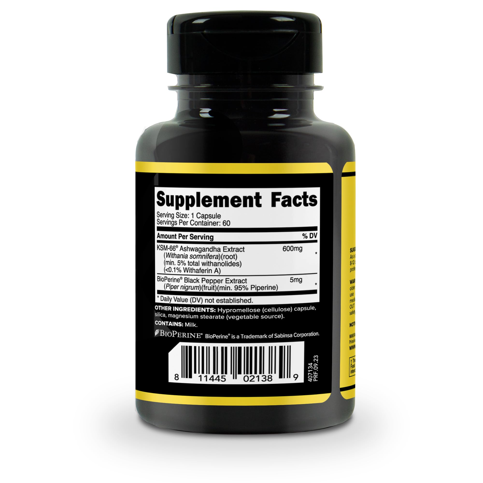 Foto 5 pulgar | Suplemento De Extracto De Raíz De Ashwagandha Primaforce Ksm-66 600 Mg - Venta Internacional.