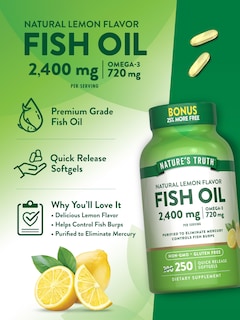 Foto 5 | Suplemento De Aceite De Pescado Para Eructos De Nature's Truth 2400 Mg 250 Cápsulas Blandas - Venta Internacional.