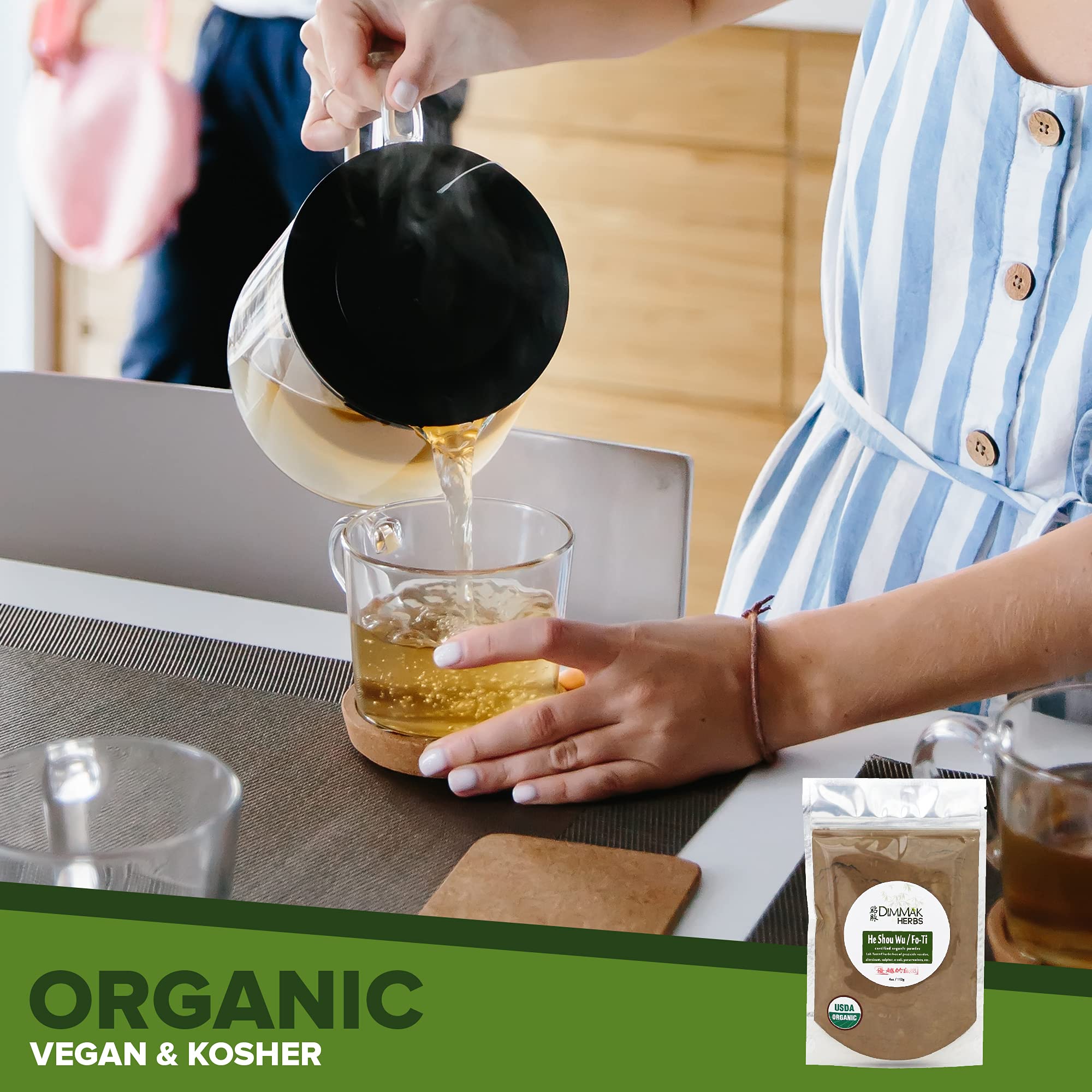 Foto 7 pulgar | Hierbas En Polvo Dimmak Herbs Fo Ti Root He Shou Wu, Bolsa De 112 G - Venta Internacional.
