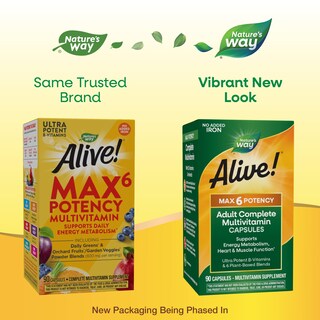Foto 2 | ¡complementa Nature's Way Alive! Max6 Potency Para Adultos, 90 Cápsulas - Venta Internacional.
