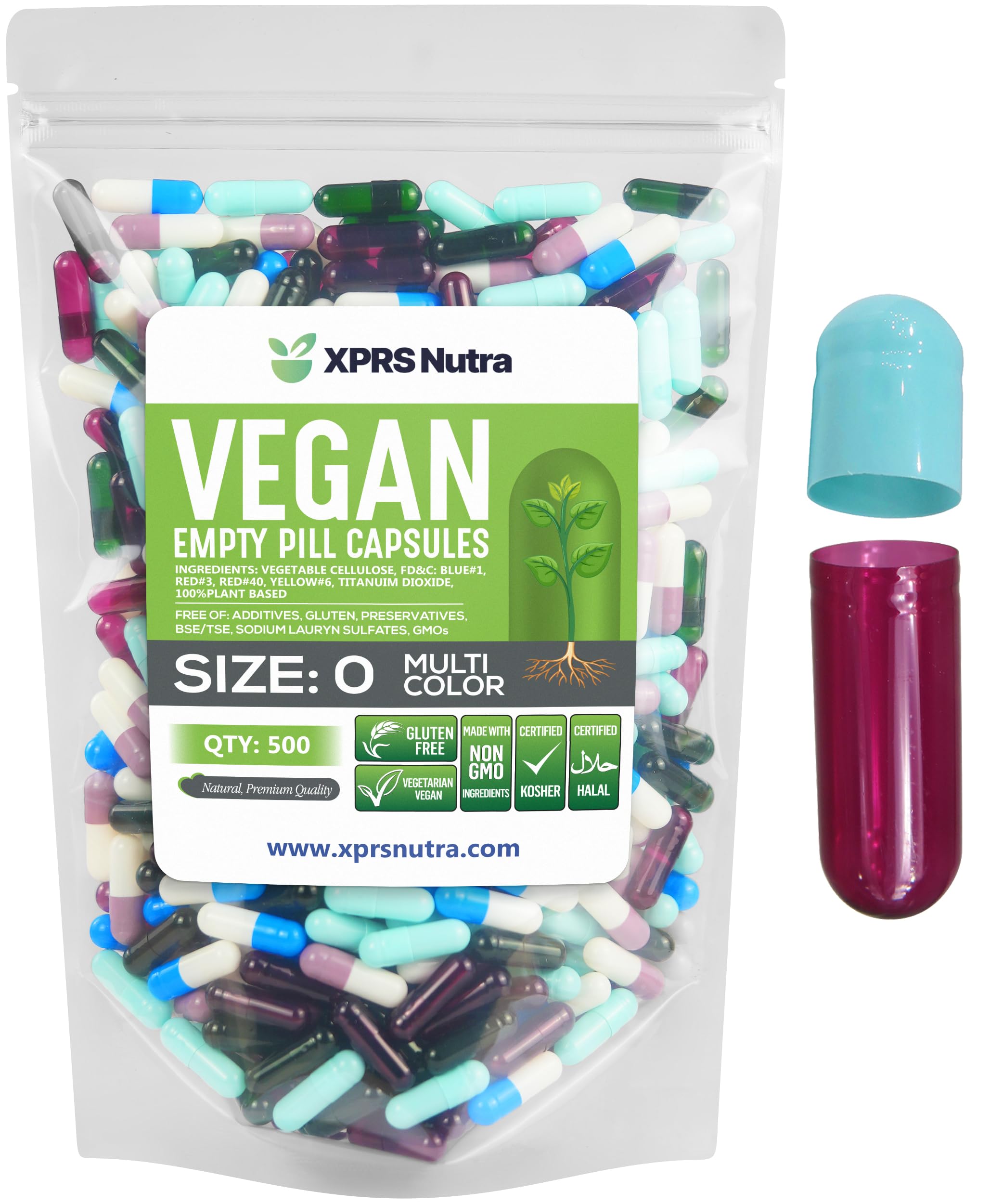 Foto 2 pulgar | Cápsulas Vacías Xprs Nutra, Tamaño 0, Cápsulas Veganas De 500 Unidades - Venta Internacional.
