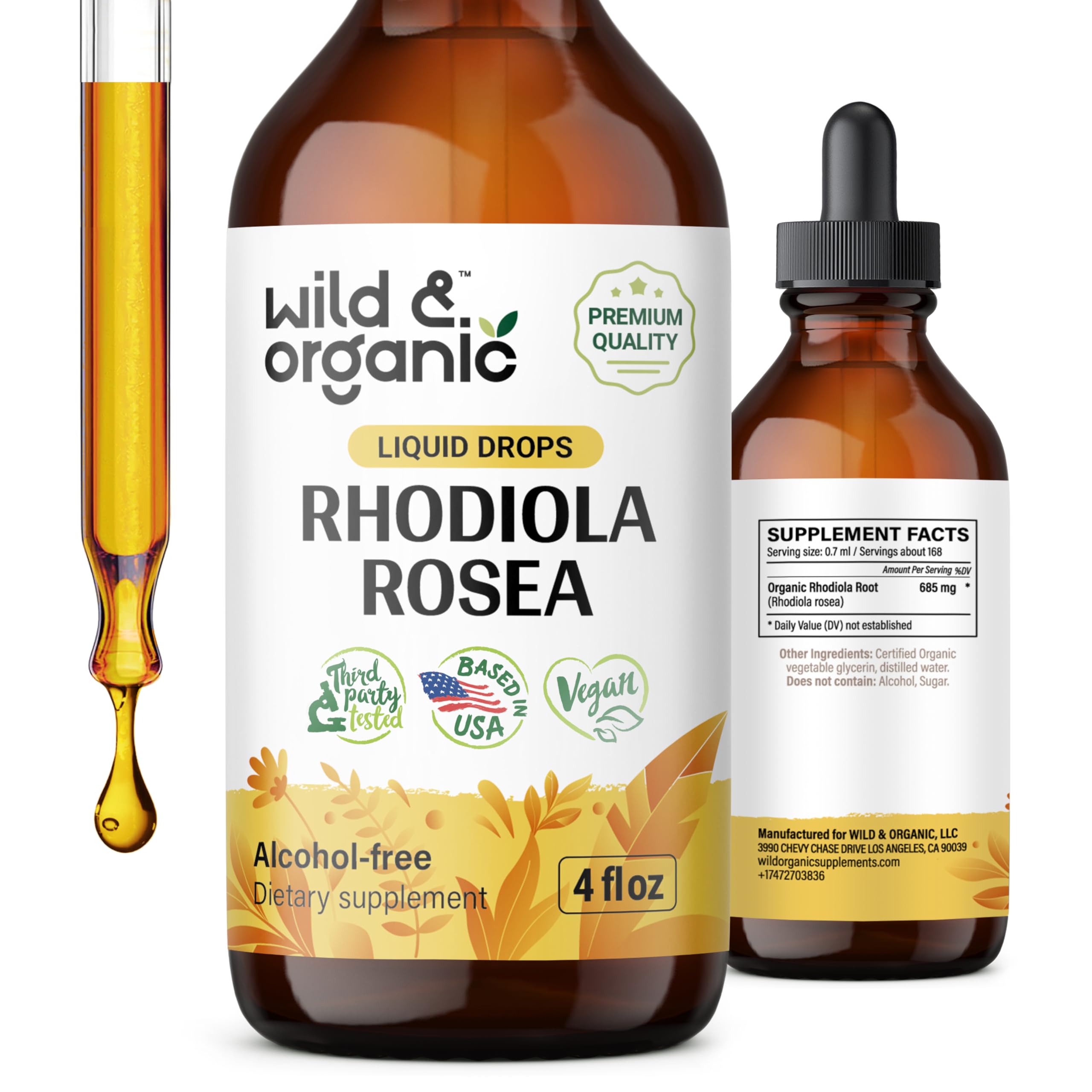 Foto 2 pulgar | Tintura De Rhodiola Rosea Silvestre Y Orgánica, 120 Ml, Ayuda Al Estado De Ánimo - Venta Internacional.
