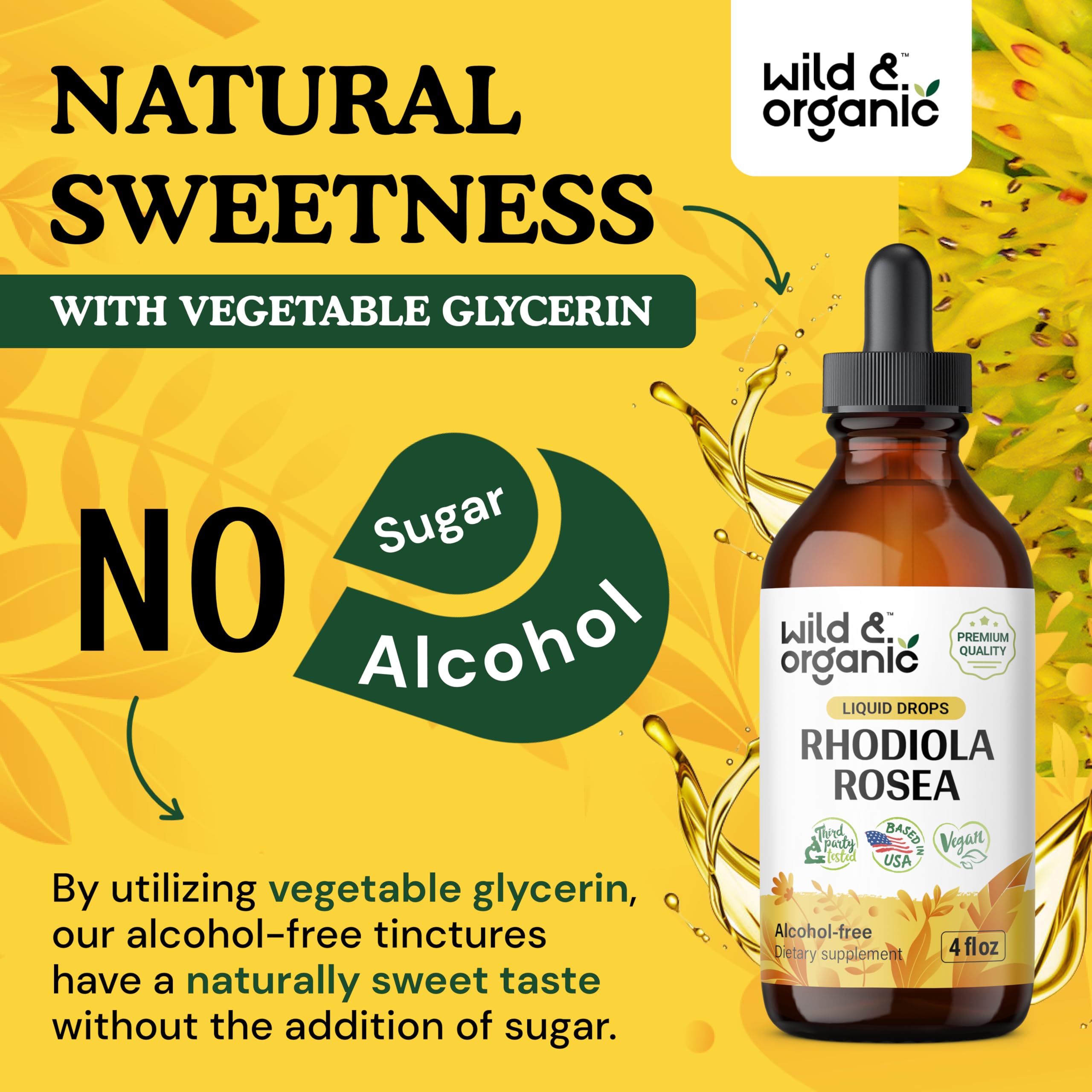 Foto 6 | Tintura De Rhodiola Rosea Silvestre Y Orgánica, 120 Ml, Ayuda Al Estado De Ánimo - Venta Internacional.