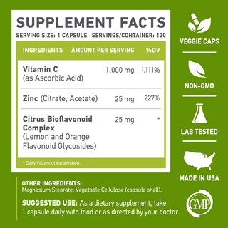 Foto 5 | Suplemento Muscle Food Labs C-1000 De Vitamina C 1000 Mg De Zinc 25 Mg - Venta Internacional.
