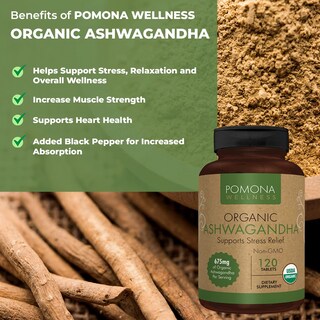 Foto 2 | Suplemento Pomona Wellness Ashwagandha 1350 Mg 120 Comprimidos - Venta Internacional.