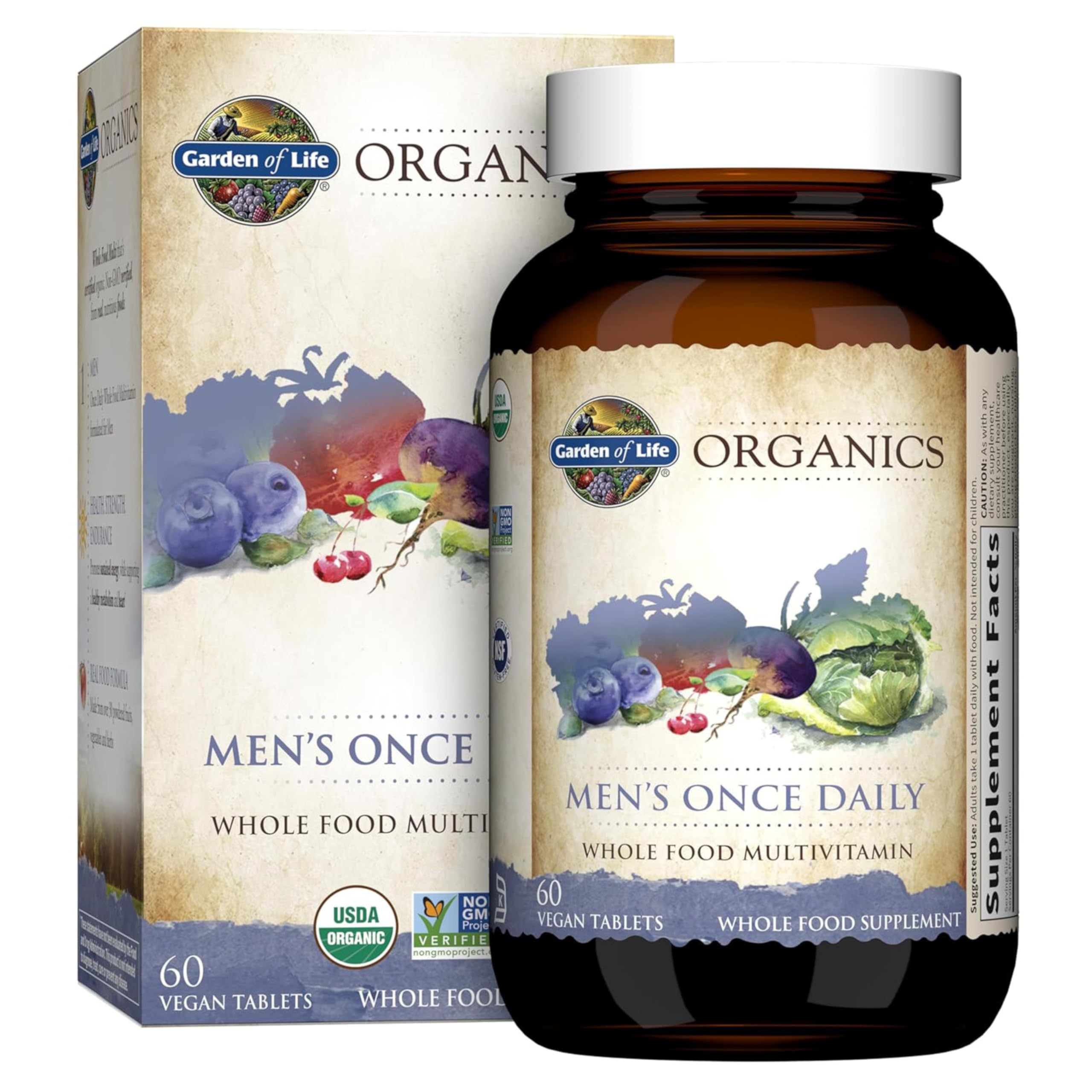 Foto 2 pulgar | Multivitamínico Garden Of Life Organics Para Hombres Una Vez Al Día, 60 Comprimidos - Venta Internacional.
