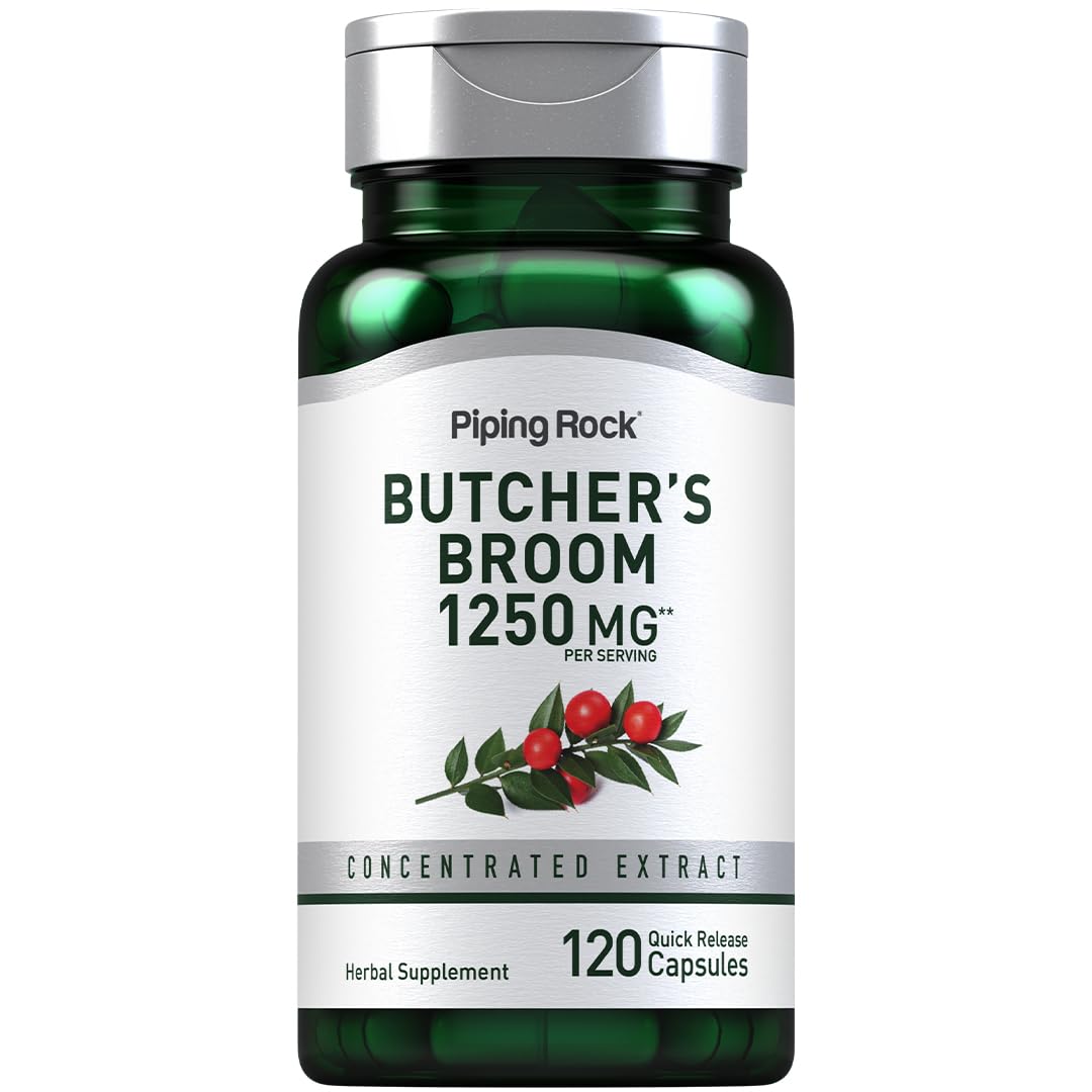 Foto 2 pulgar | Suplemento Piping Rock Butchers Broom 1250 Mg 120 Cápsulas - Venta Internacional.