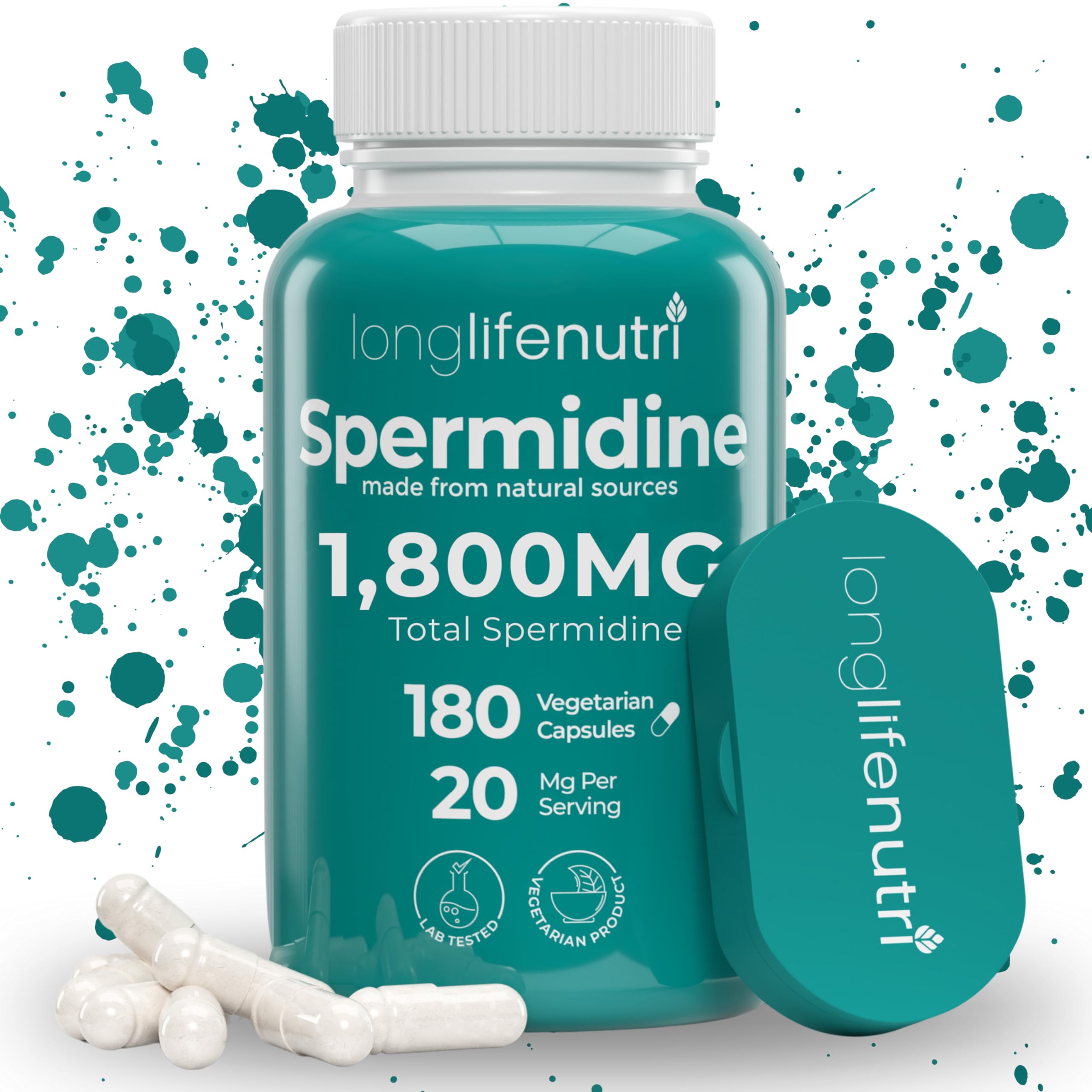 Foto 2 pulgar | Suplemento Longlifenutri Spermidine 20 Mg 180 Cápsulas Veganas - Venta Internacional.