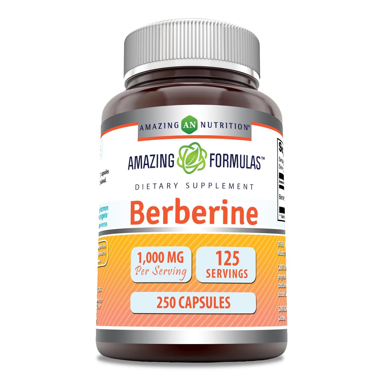 Foto 2 pulgar | Suplemento Amazing Formulas Berberine 1000 Mg 250 Cápsulas - Venta Internacional.