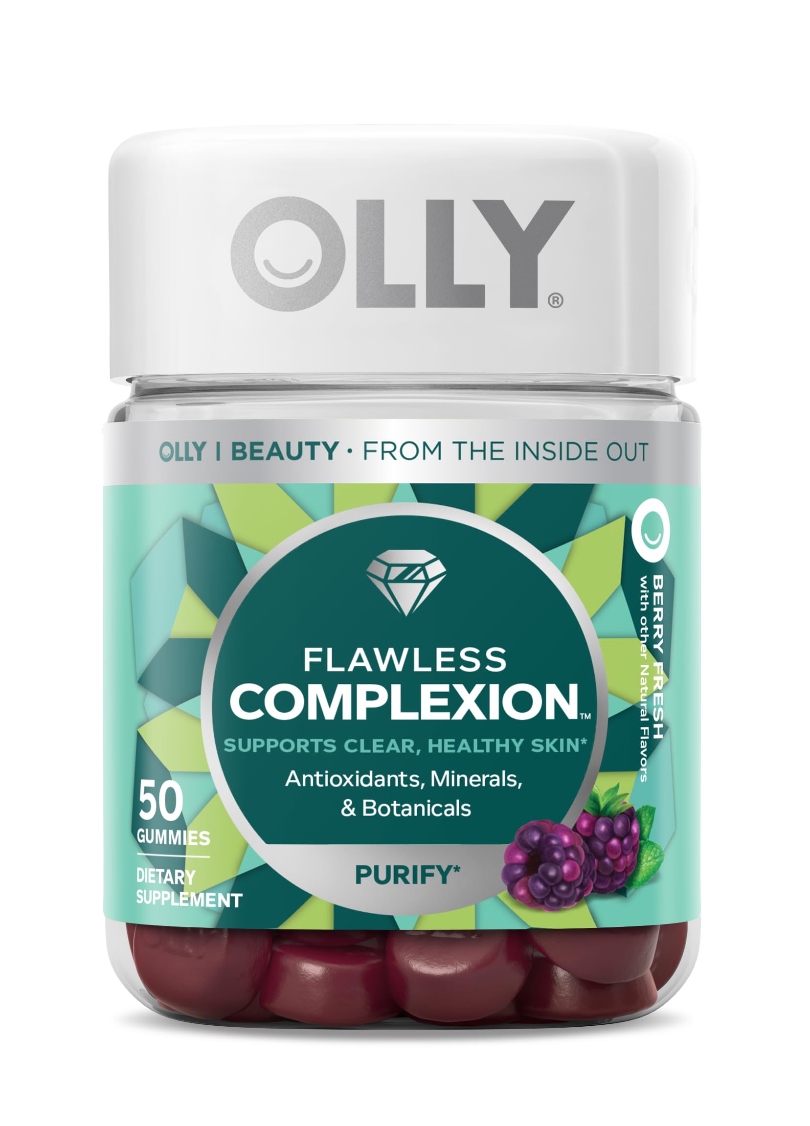 Foto 2 pulgar | Suplemento Olly Flawless Complexion Gummy, 50 Unidades - Venta Internacional.