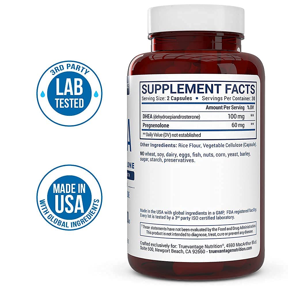 Foto 4 pulgar | Suplemento Truevantage Nutrition Dhea 100 Mg Con 60 Mg De Pregnenolona - Venta Internacional.