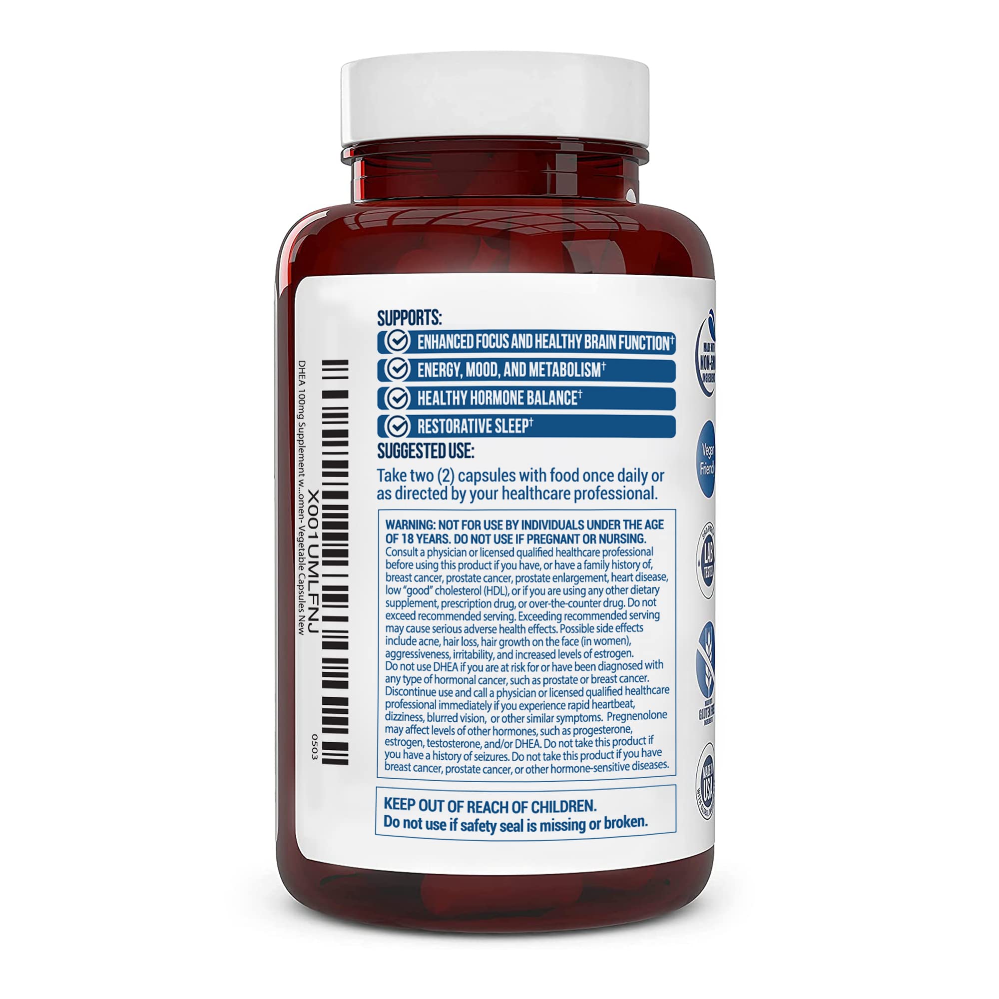 Foto 5 pulgar | Suplemento Truevantage Nutrition Dhea 100 Mg Con 60 Mg De Pregnenolona - Venta Internacional.