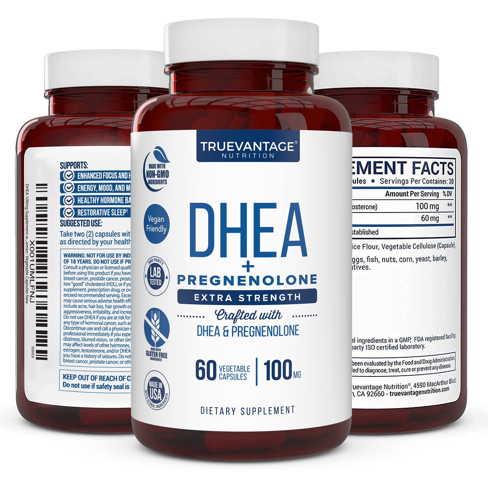 Foto 7 pulgar | Suplemento Truevantage Nutrition Dhea 100 Mg Con 60 Mg De Pregnenolona - Venta Internacional.
