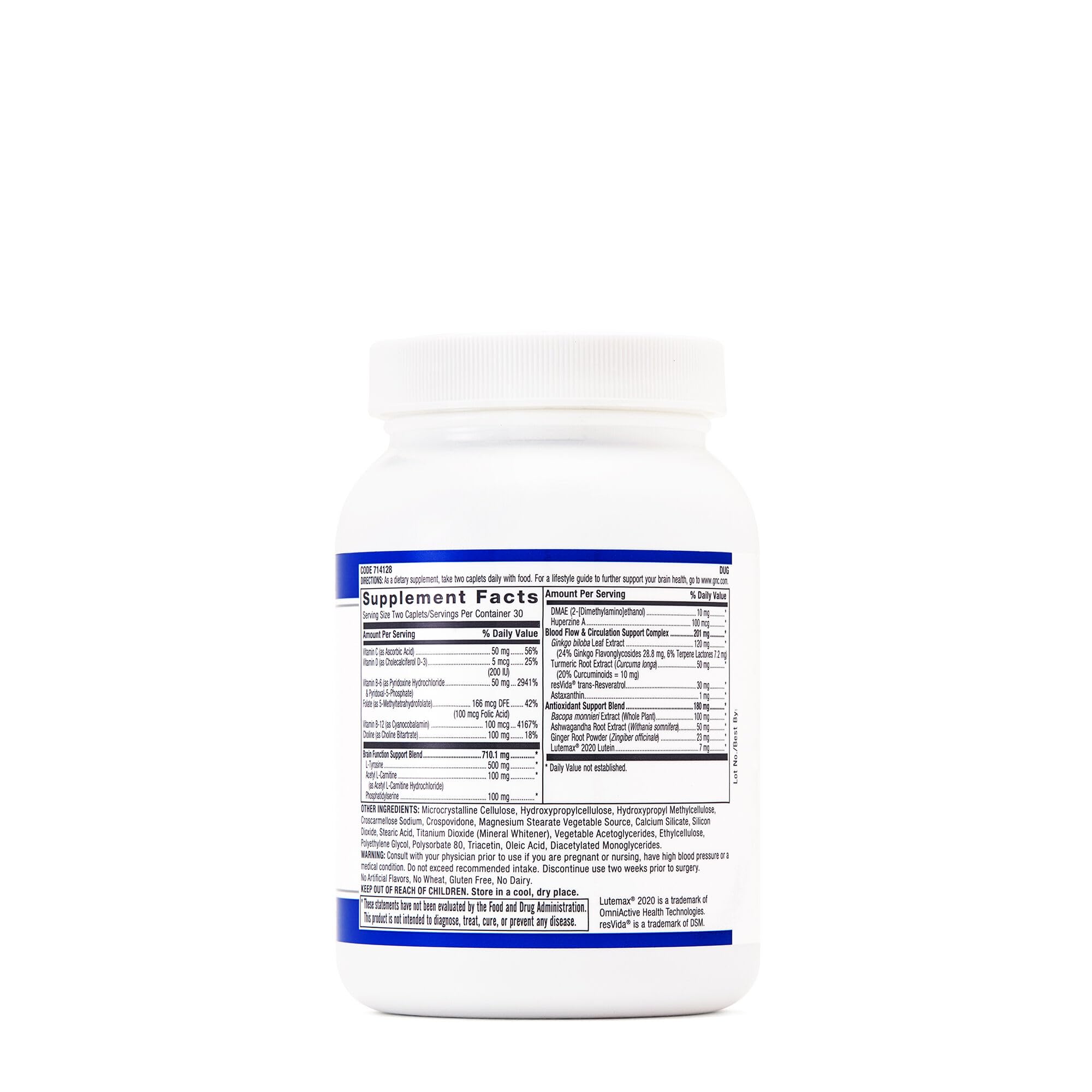 Foto 5 pulgar | Suplemento Gnc Preventive Nutrition Brain Health 60 Comprimidos - Venta Internacional.