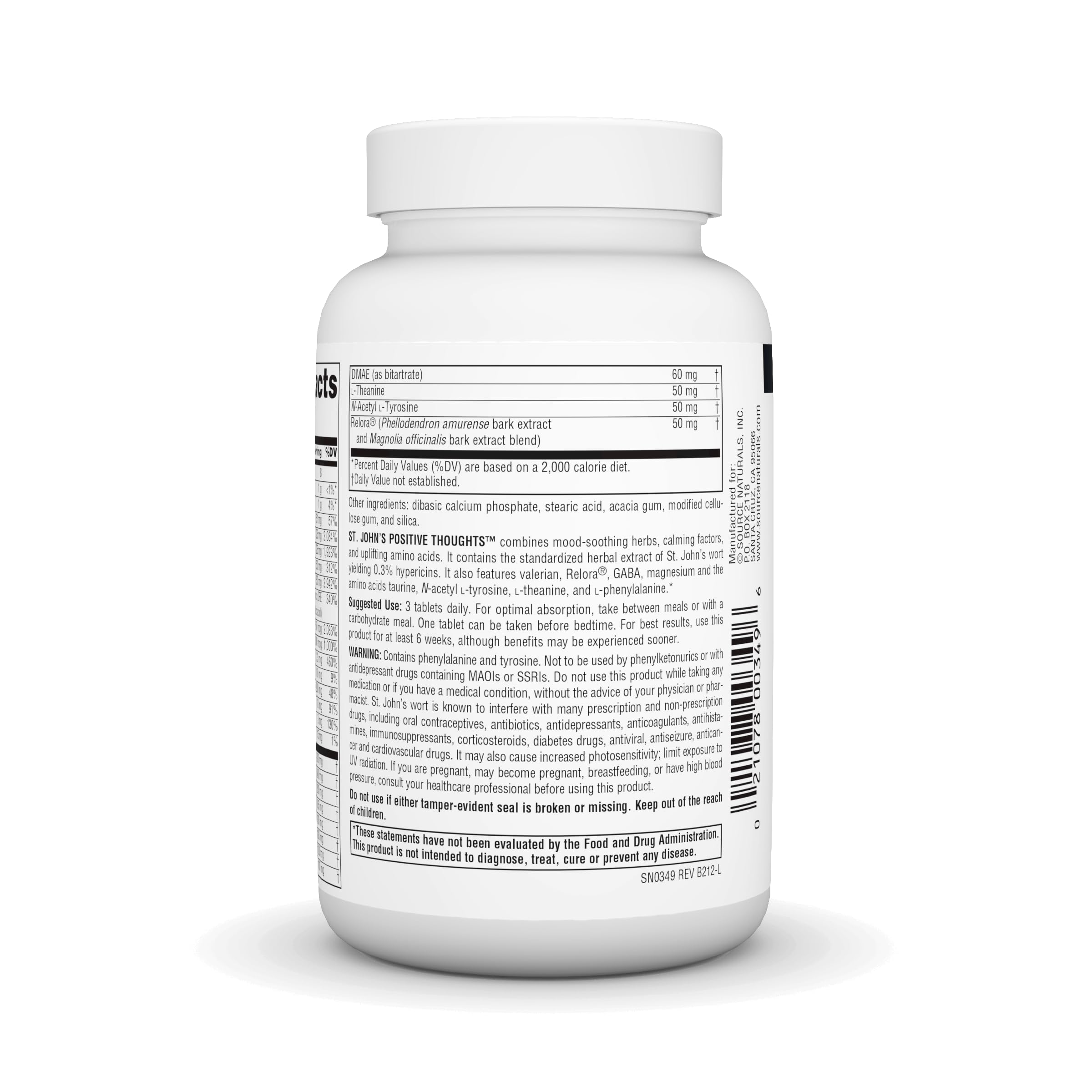 Foto 4 pulgar | Supplement Source Naturals St. John's Positive Thoughts 90 Comprimidos - Venta Internacional.