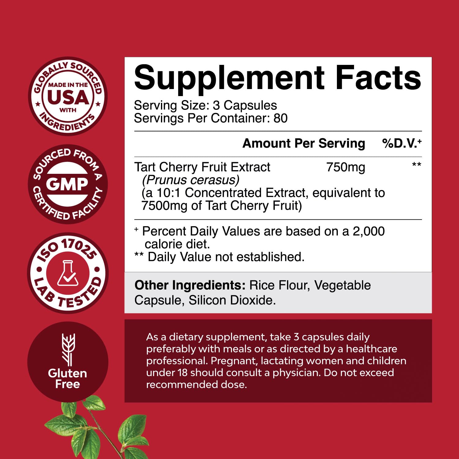 Foto 3 pulgar | Suplemento Natures Craft Extra Strength Tarta De Cereza 7500 Mg - Venta Internacional.