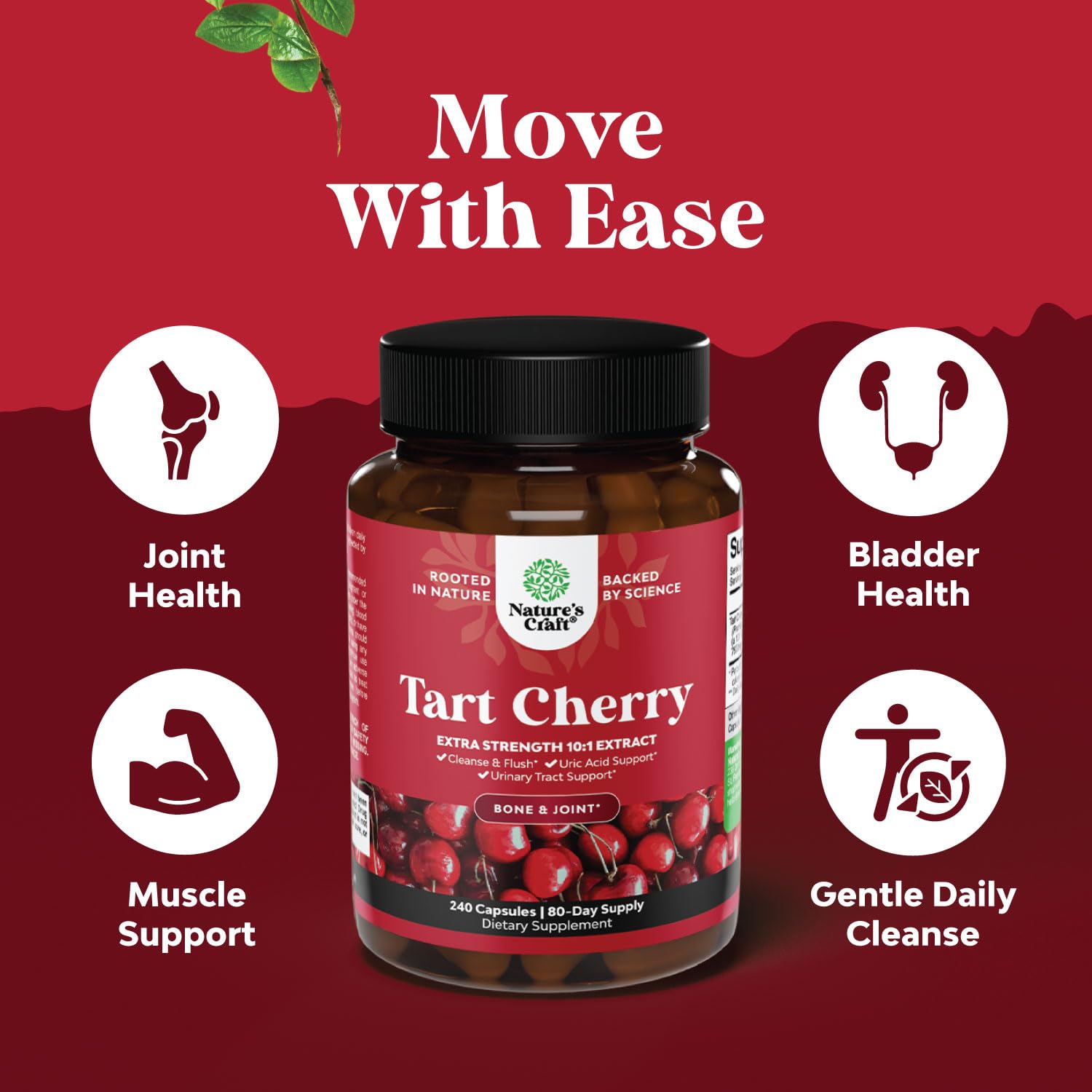 Foto 4 pulgar | Suplemento Natures Craft Extra Strength Tarta De Cereza 7500 Mg - Venta Internacional.