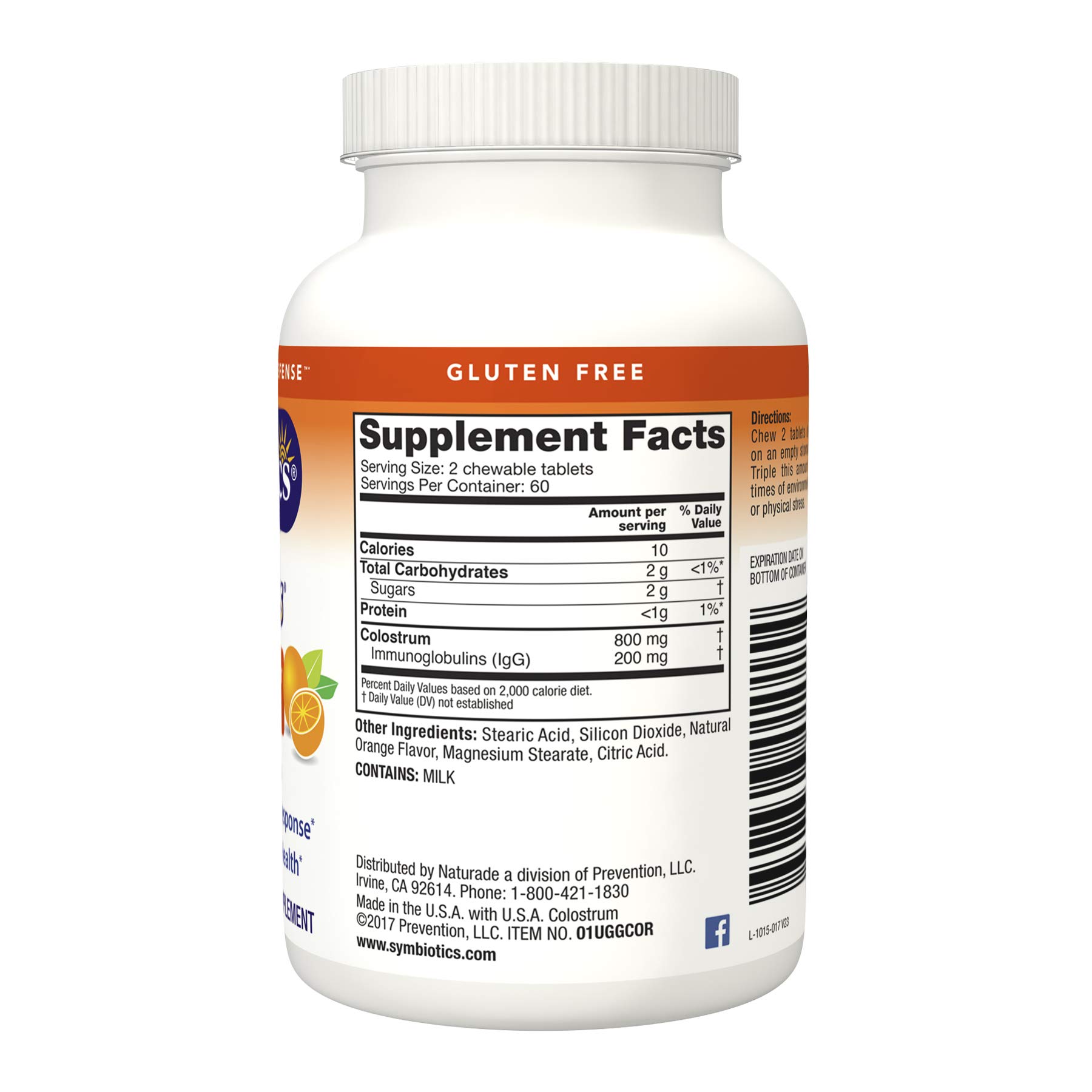 Foto 3 pulgar | Suplemento Symbiotics Colostrum Chewables Plus 120 Comprimidos - Venta Internacional.