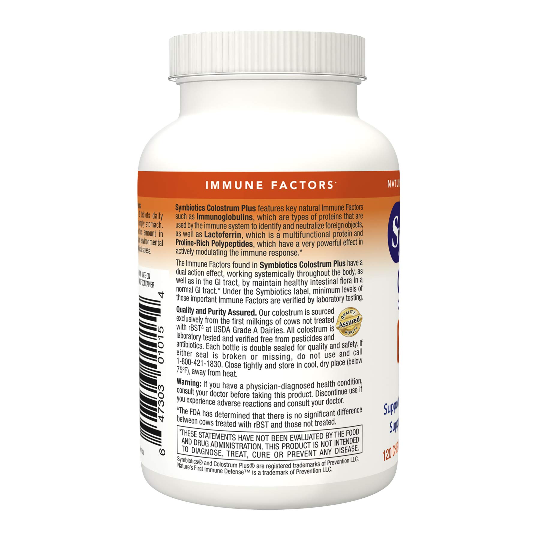 Foto 4 pulgar | Suplemento Symbiotics Colostrum Chewables Plus 120 Comprimidos - Venta Internacional.