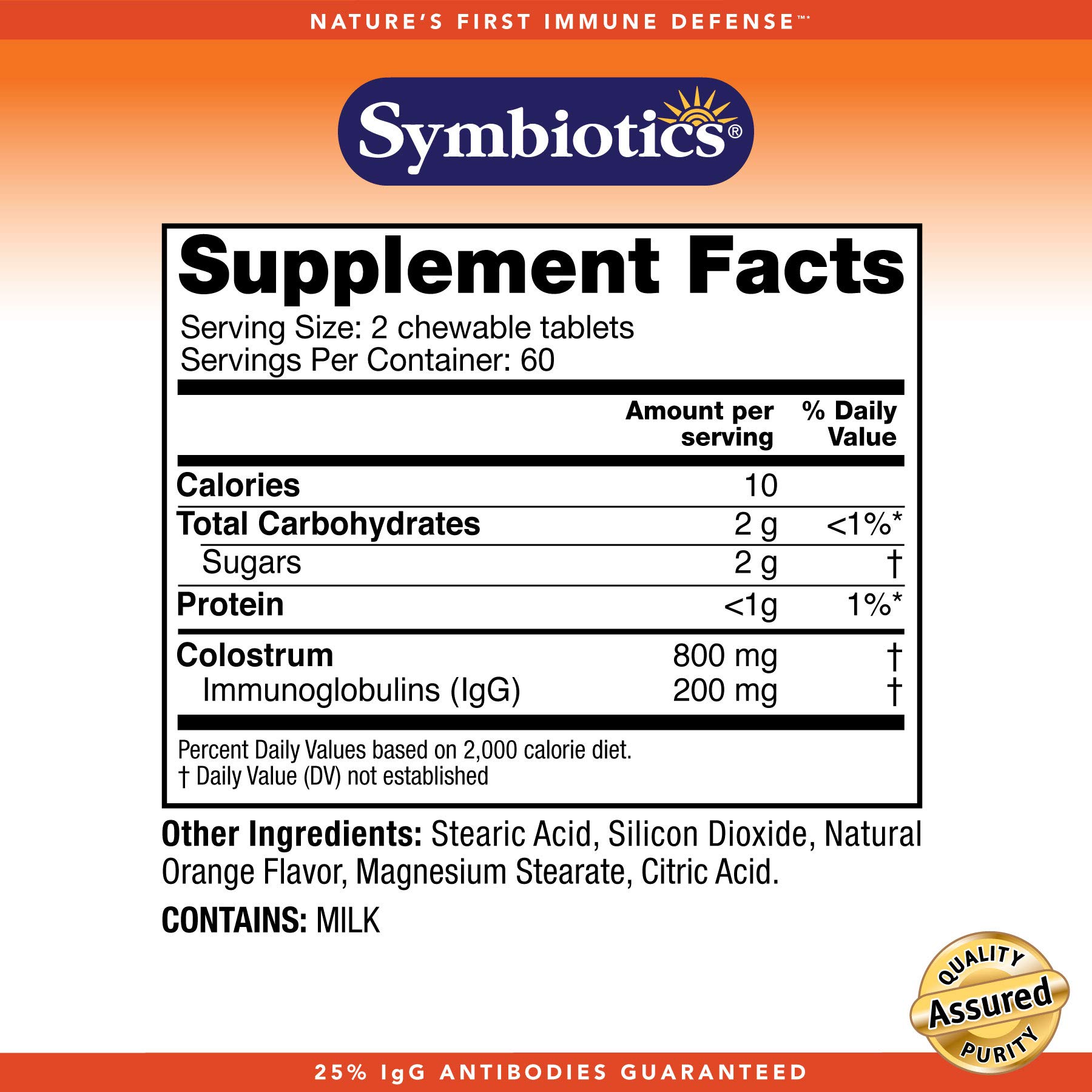 Foto 5 pulgar | Suplemento Symbiotics Colostrum Chewables Plus 120 Comprimidos - Venta Internacional.