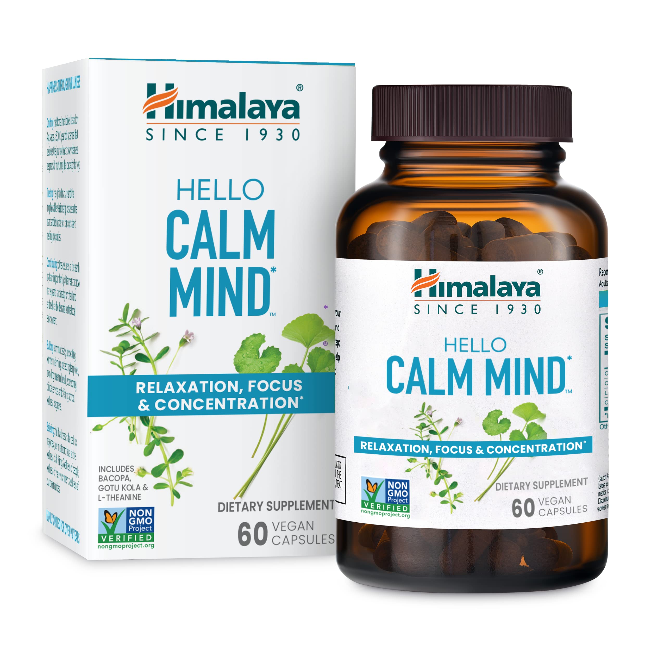 Foto 2 pulgar | Suplemento Herbario Himalaya Hello Calm Mind 60 Cápsulas - Venta Internacional.