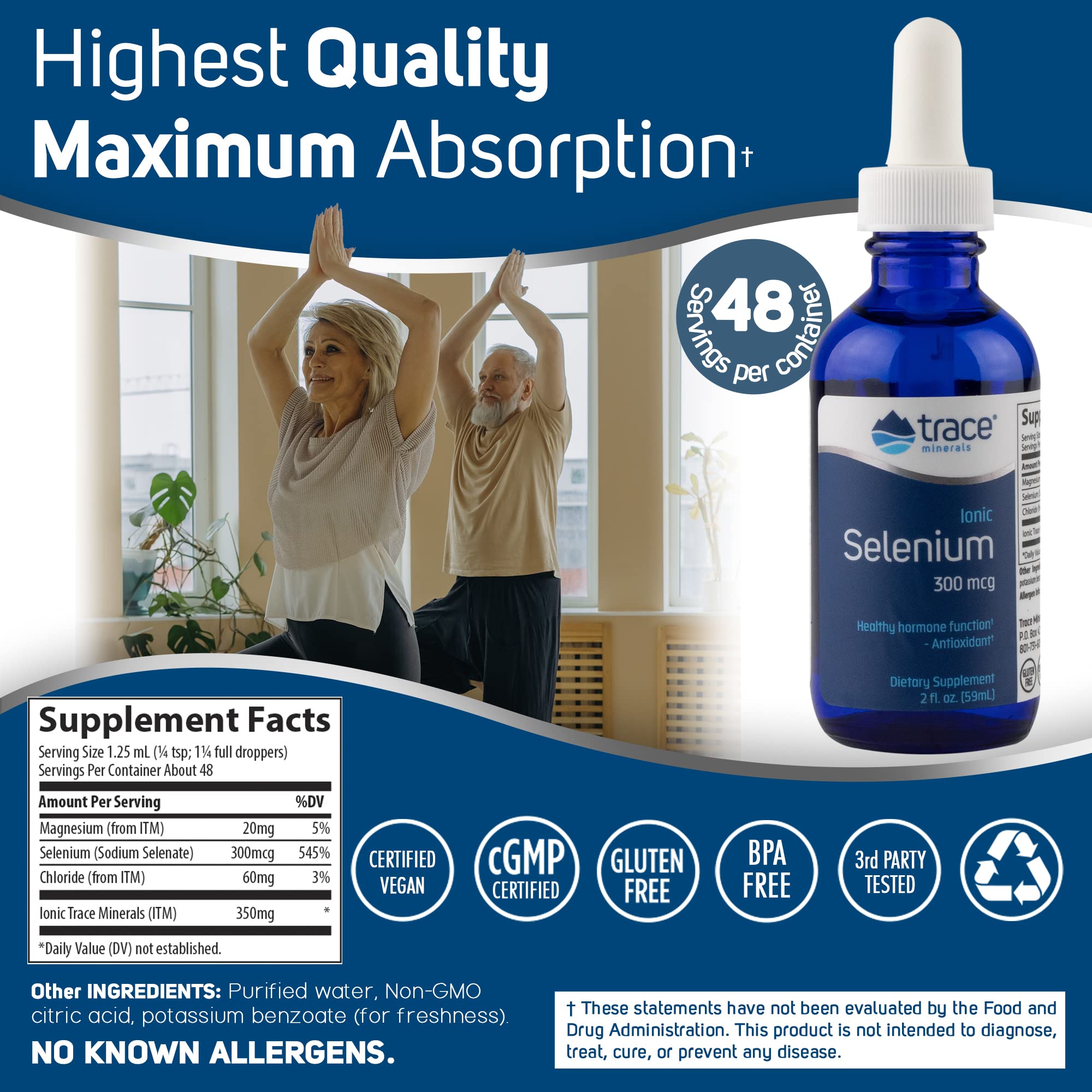Foto 4 pulgar | Suplemento De Oligoelementos De Selenio Iónico Líquido 300 Mcg 60 Ml - Venta Internacional.