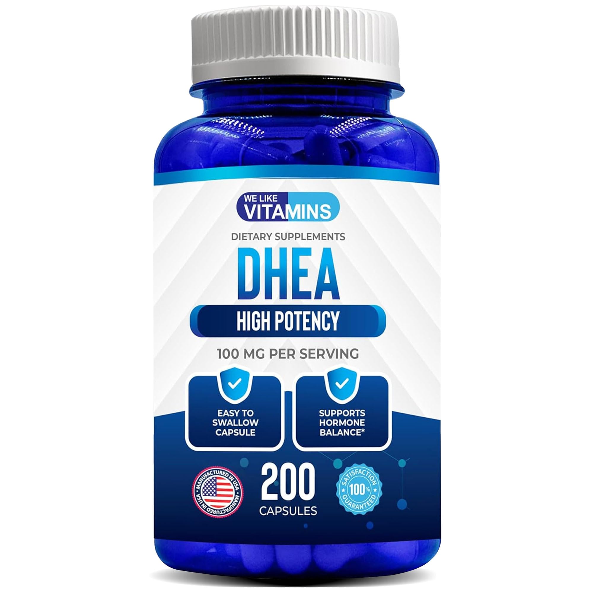Suplemento De Dhea We Like Vitamins 100 Mg 200 Cápsulas - Venta Internacional.