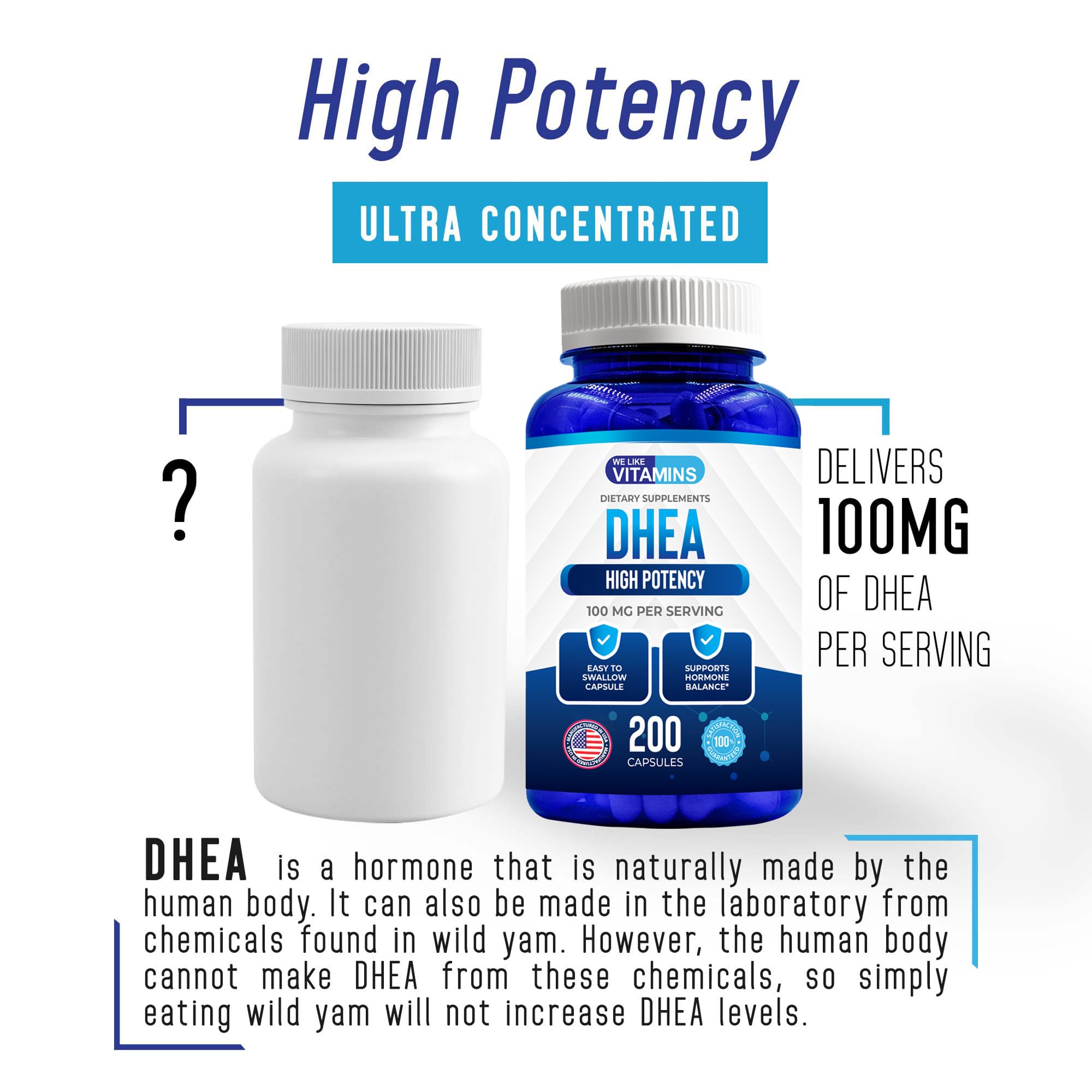 Foto 3 | Suplemento De Dhea We Like Vitamins 100 Mg 200 Cápsulas - Venta Internacional.