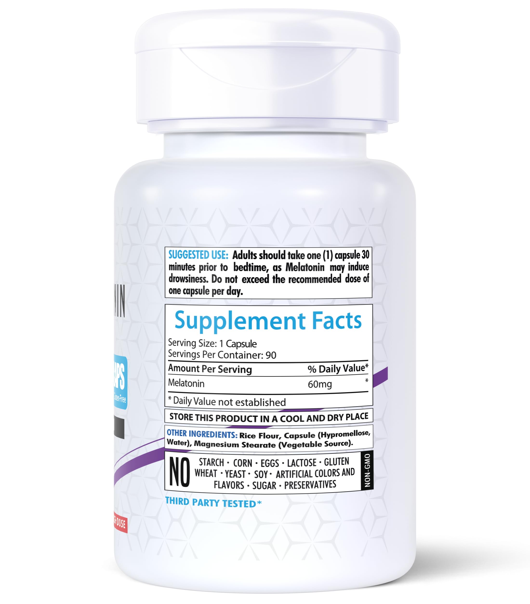 Foto 3 pulgar | Supplement Healthfare Melatonin 60 Mg 90 Cápsulas Vegetarianas - Venta Internacional.