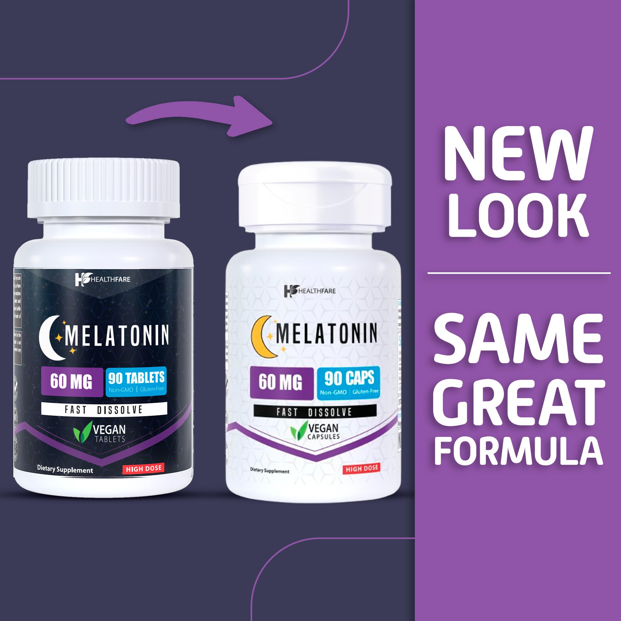 Foto 5 pulgar | Supplement Healthfare Melatonin 60 Mg 90 Cápsulas Vegetarianas - Venta Internacional.