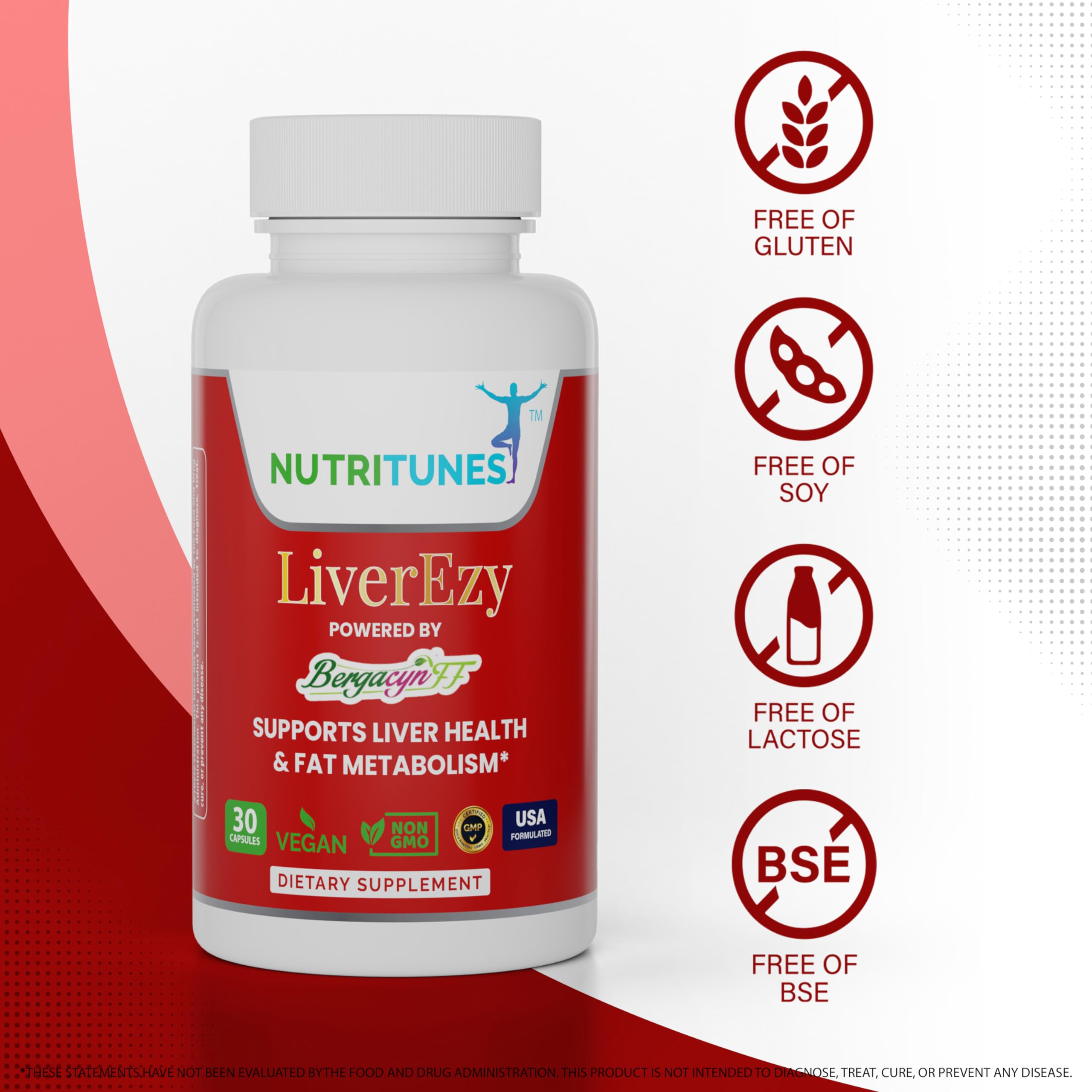 Foto 4 pulgar | Suplemento Nutritunes Liverezy Liver Health 30 Cápsulas - Venta Internacional.