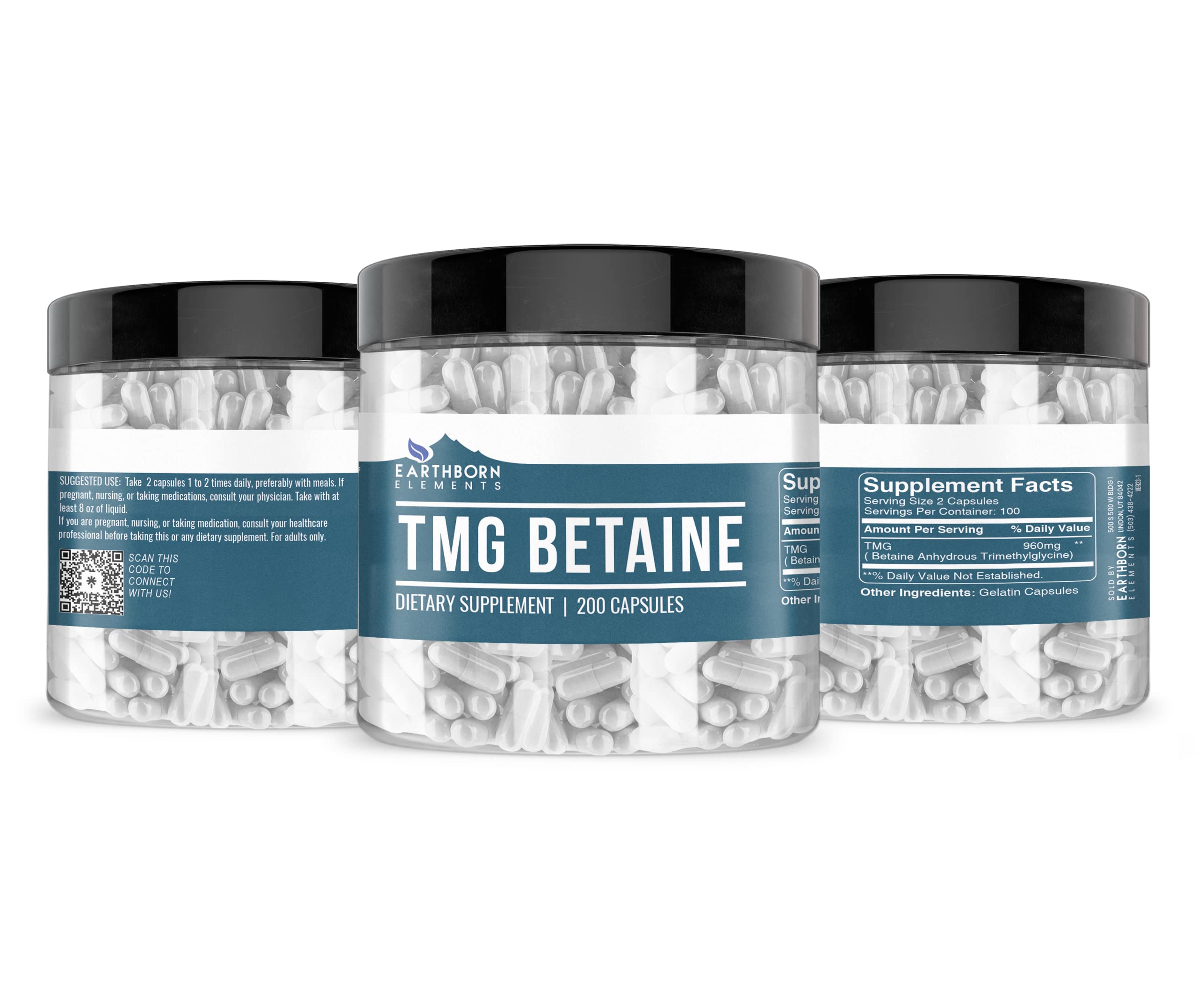 Foto 3 pulgar | Suplemento Dietético Earthborn Elements Tmg Betaine 200 Cápsulas - Venta Internacional.
