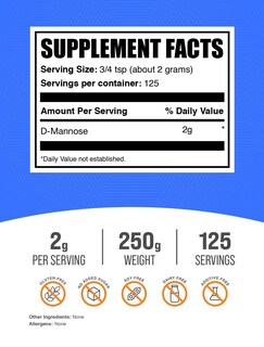 Foto 2 | Suplemento Bulksupplements.com D-manosa En Polvo 250 G - Venta Internacional.
