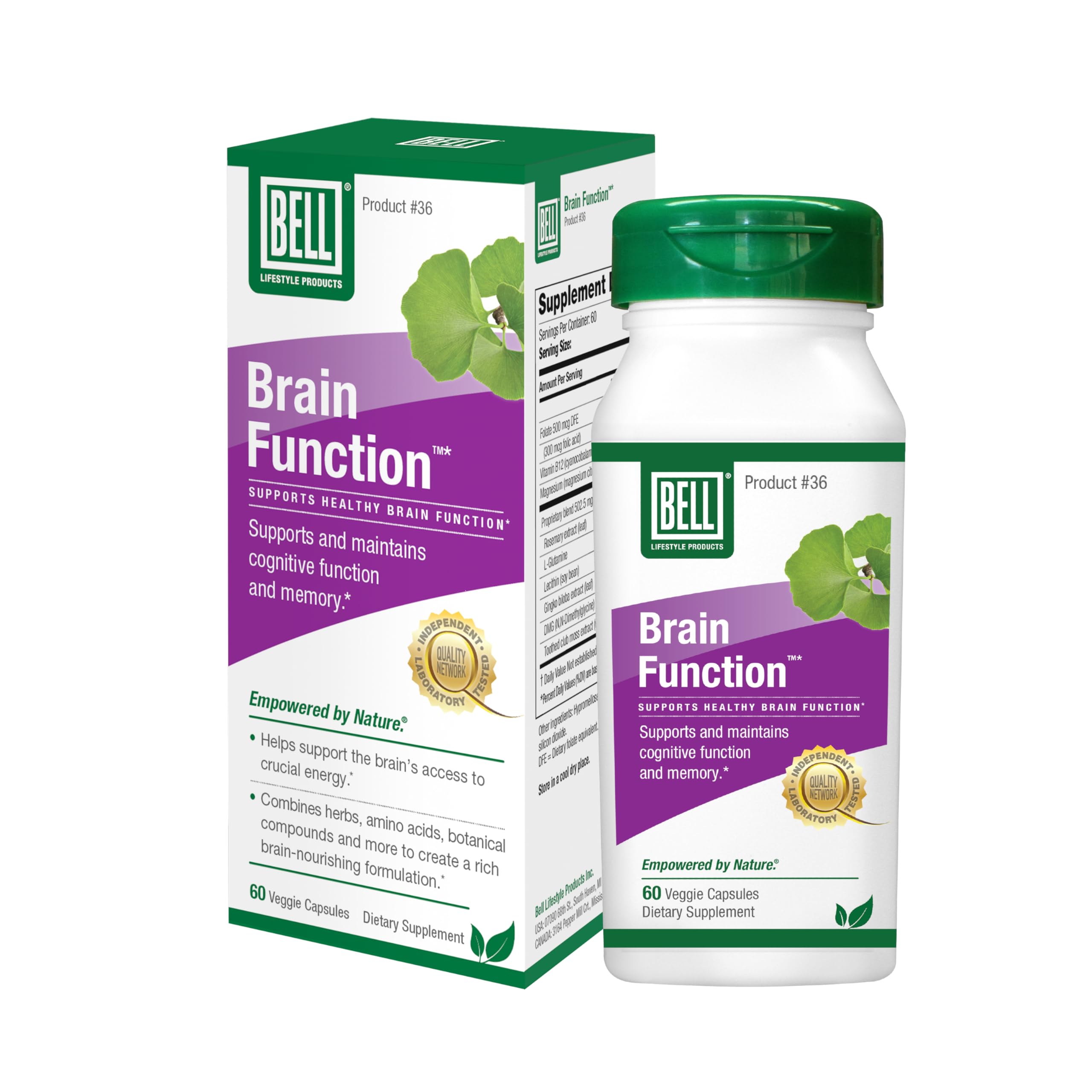 Foto 2 pulgar | Suplemento Bell Brain Function Lifestyle 60 Cápsulas - Venta Internacional.