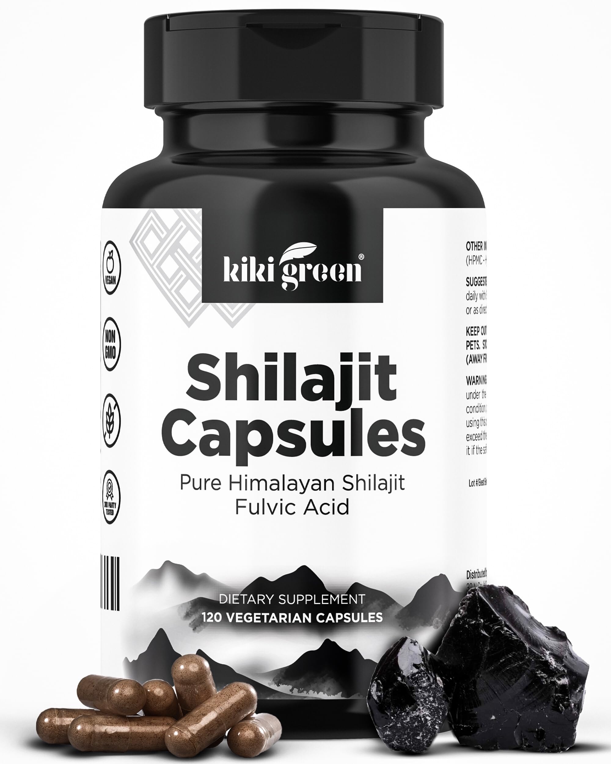 Foto 2 pulgar | Suplemento Kiki Green Shilajit En Cápsulas De 500 Mg Con Ácido Fúlvico - Venta Internacional.