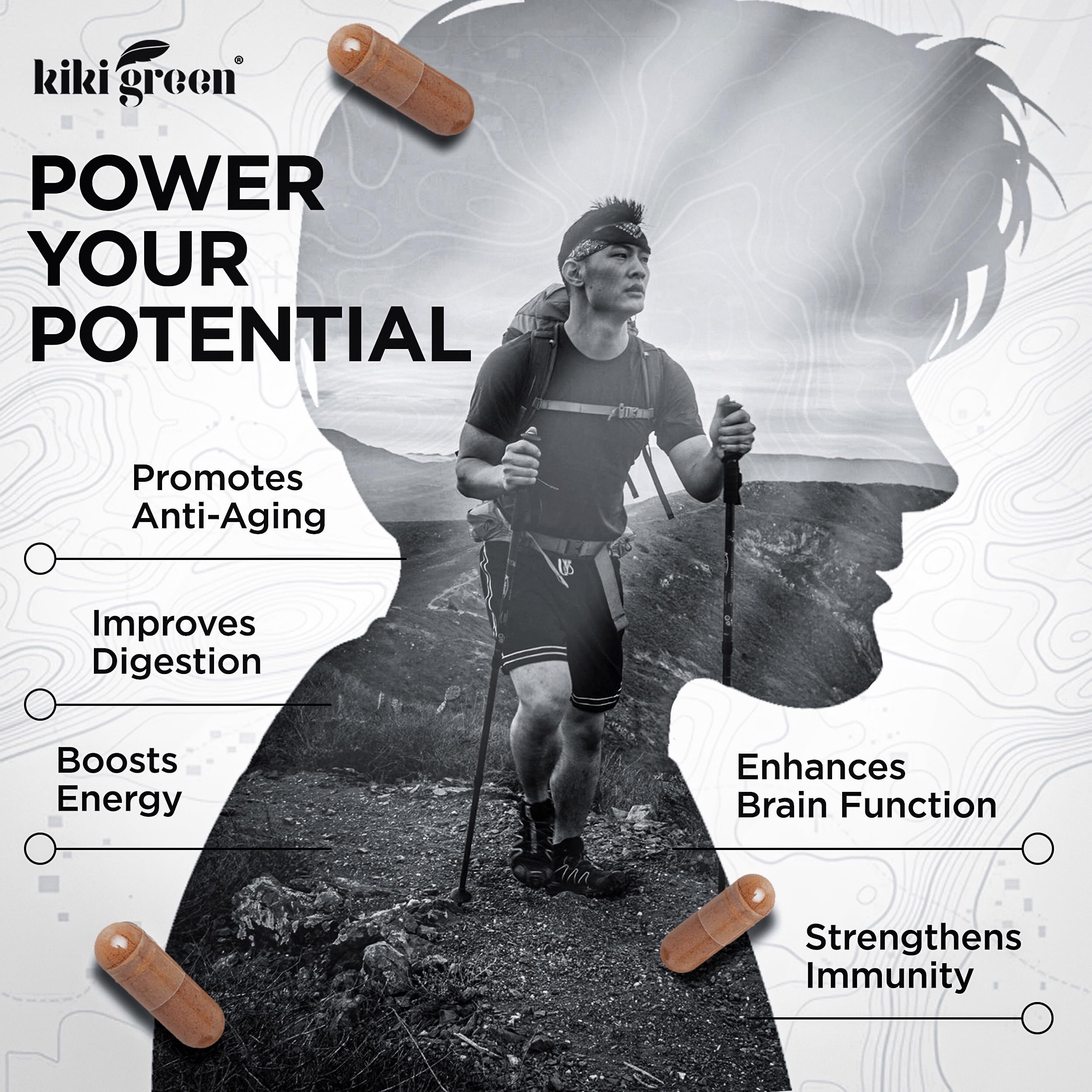 Foto 4 pulgar | Suplemento Kiki Green Shilajit En Cápsulas De 500 Mg Con Ácido Fúlvico - Venta Internacional.
