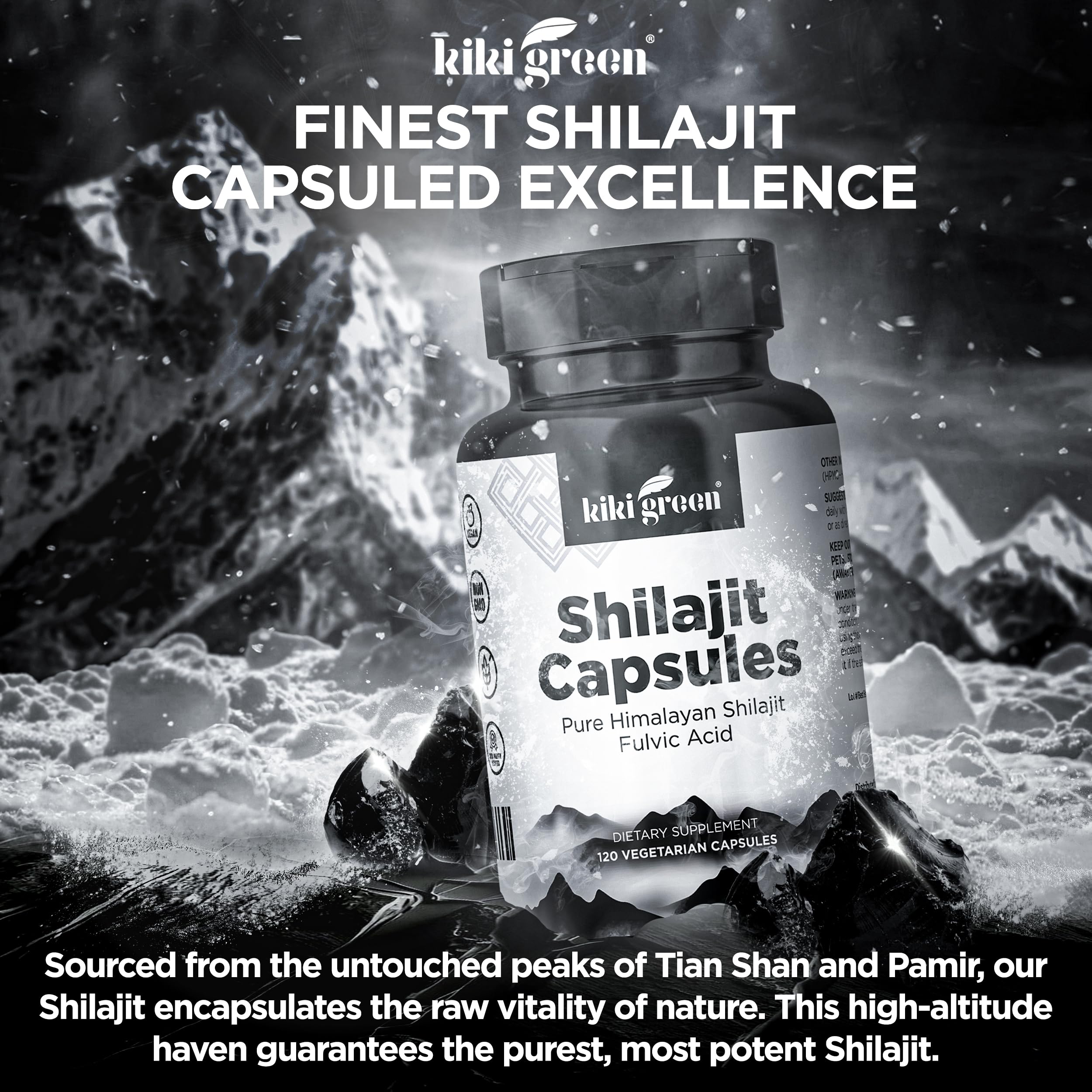 Foto 5 pulgar | Suplemento Kiki Green Shilajit En Cápsulas De 500 Mg Con Ácido Fúlvico - Venta Internacional.