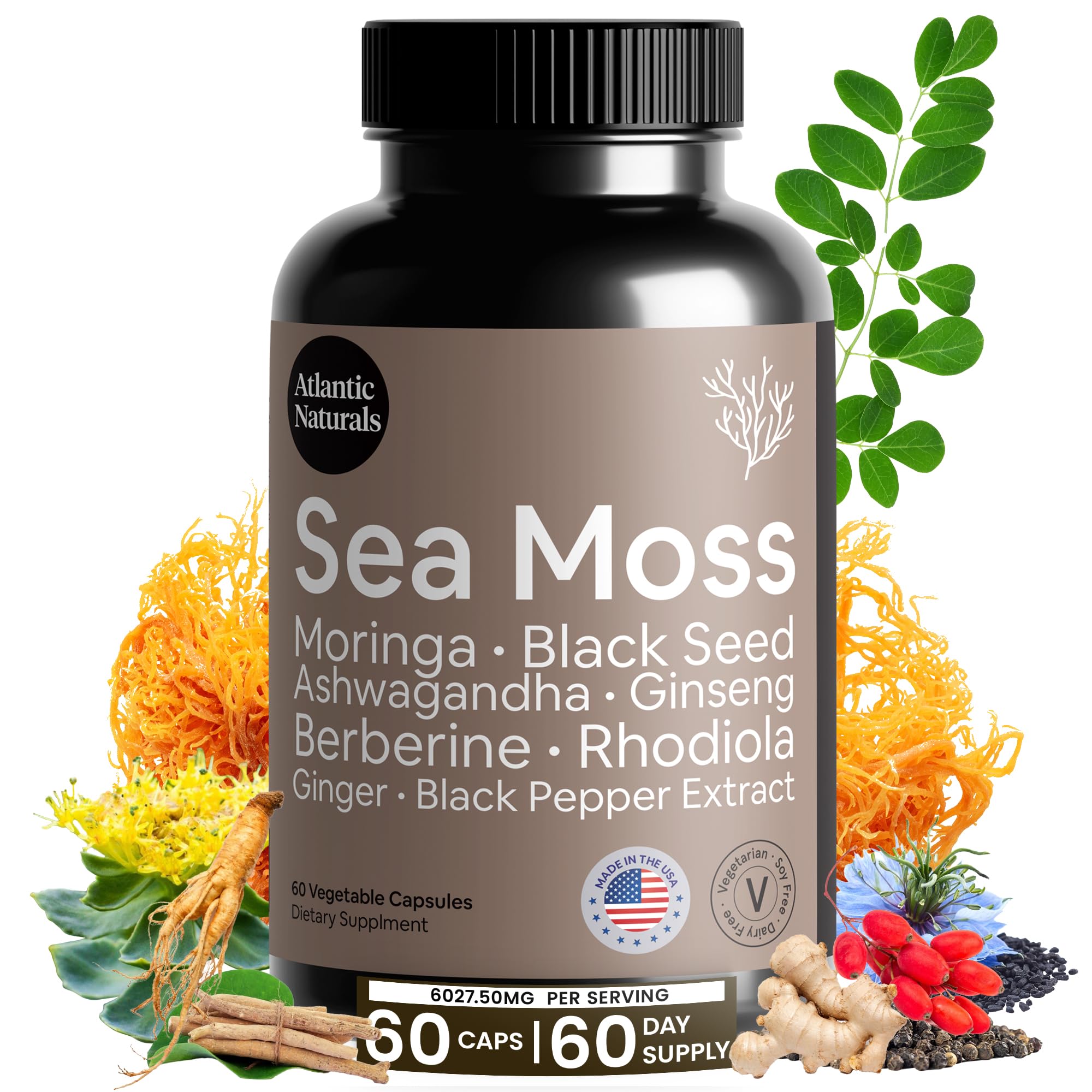 Foto 1 | Suplemento De Cápsulas De Aceite De Semillas Negras De Musgo Marino De Atlantic Naturals - Venta Internacional.