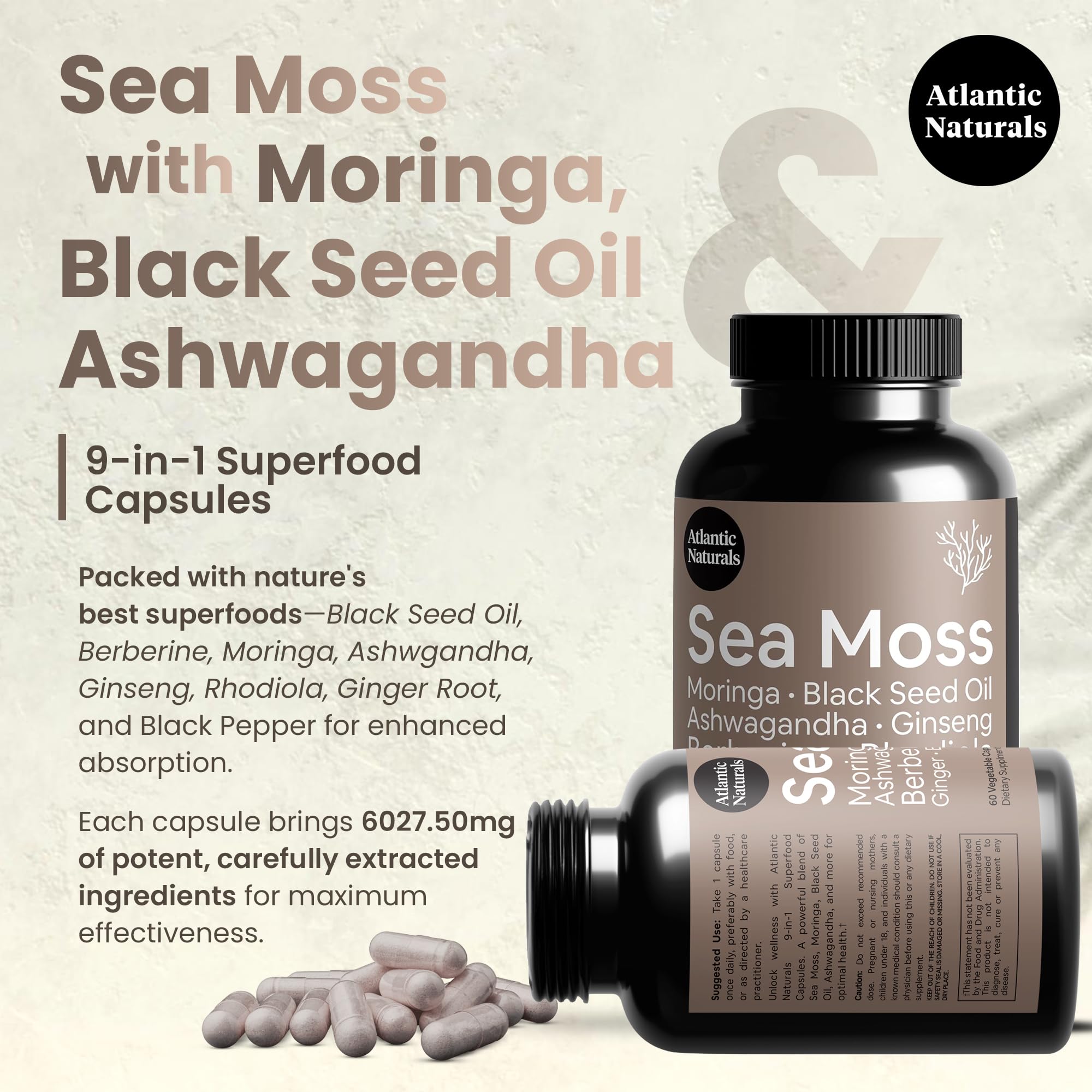 Foto 4 pulgar | Suplemento De Cápsulas De Aceite De Semillas Negras De Musgo Marino De Atlantic Naturals - Venta Internacional.