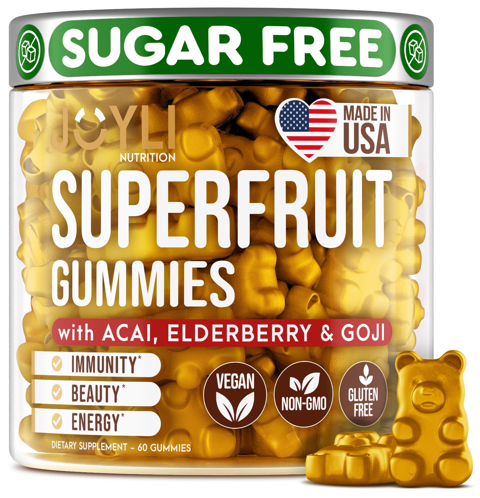 Foto 2 pulgar | Multivitamínico Gomoso Joyli Superfruit Con Goji Y Saúco - Venta Internacional.