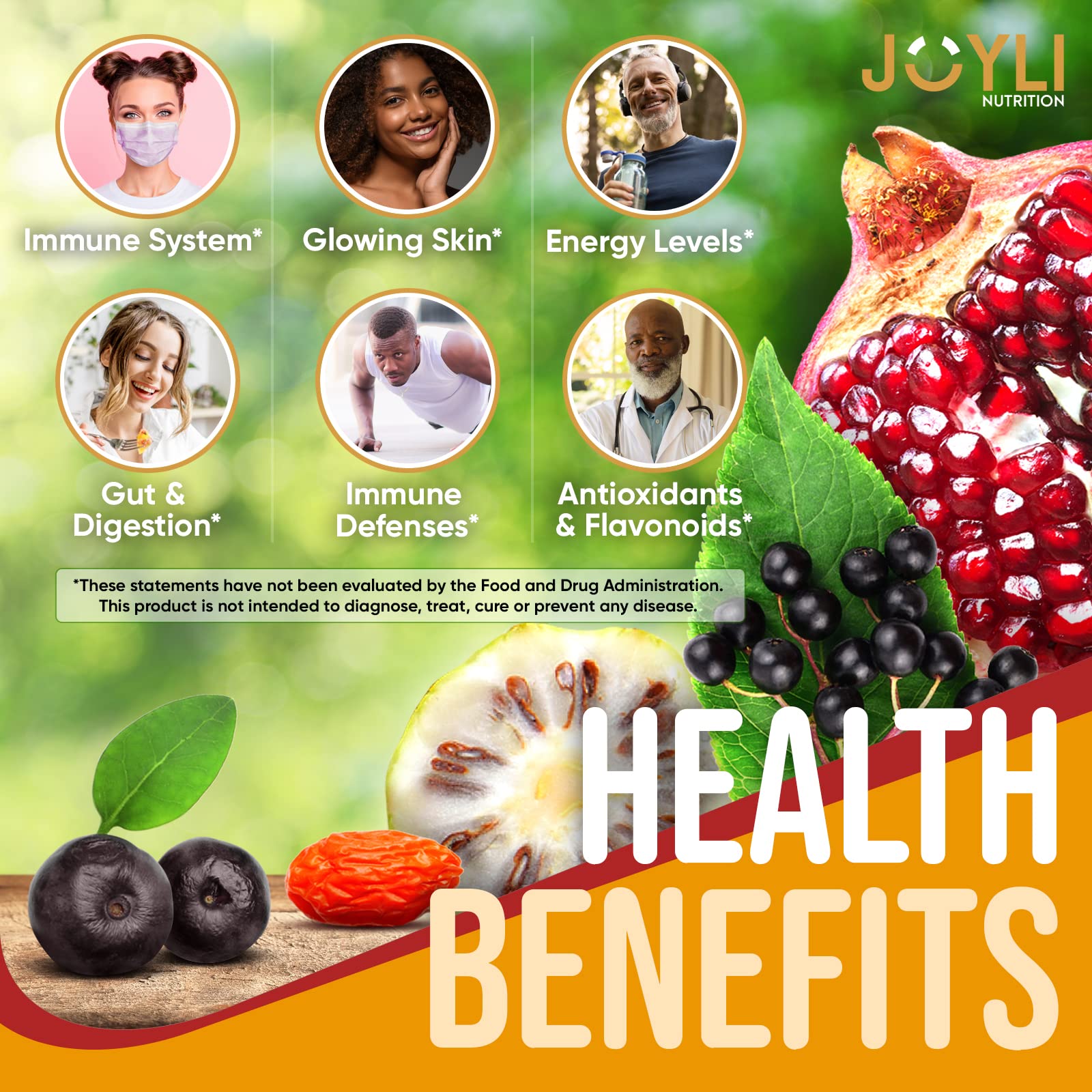 Foto 3 pulgar | Multivitamínico Gomoso Joyli Superfruit Con Goji Y Saúco - Venta Internacional.