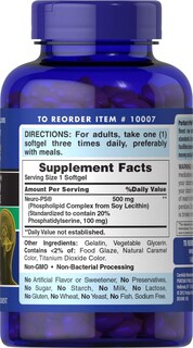 Foto 2 | Suplemento Puritan's Pride Neuro-ps Nootrópico 100 Mg 120 Cápsulas Blandas - Venta Internacional.