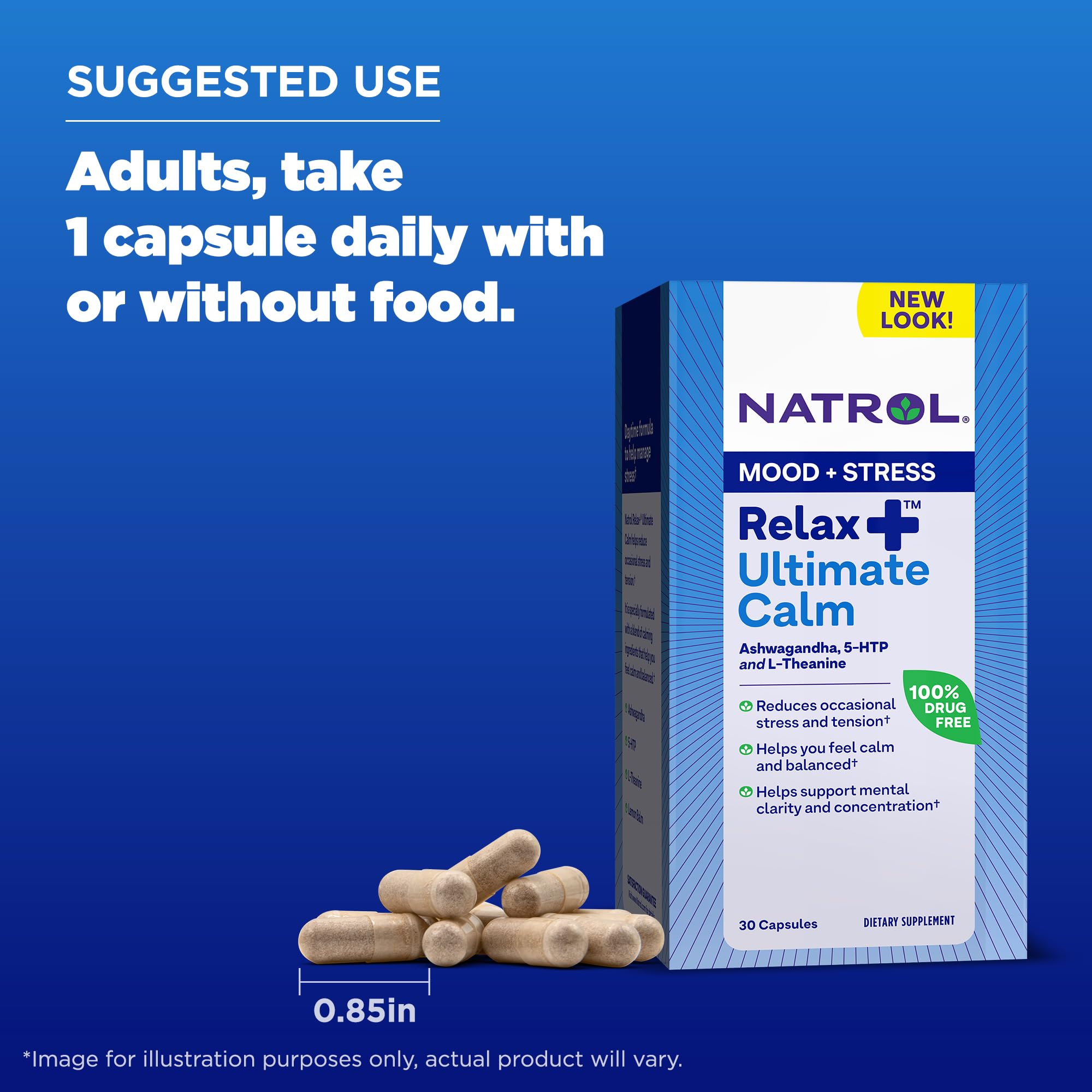 Foto 6 pulgar | Suplemento Natrol Relax+ Ultimate Calm 30 Cápsulas - Venta Internacional.