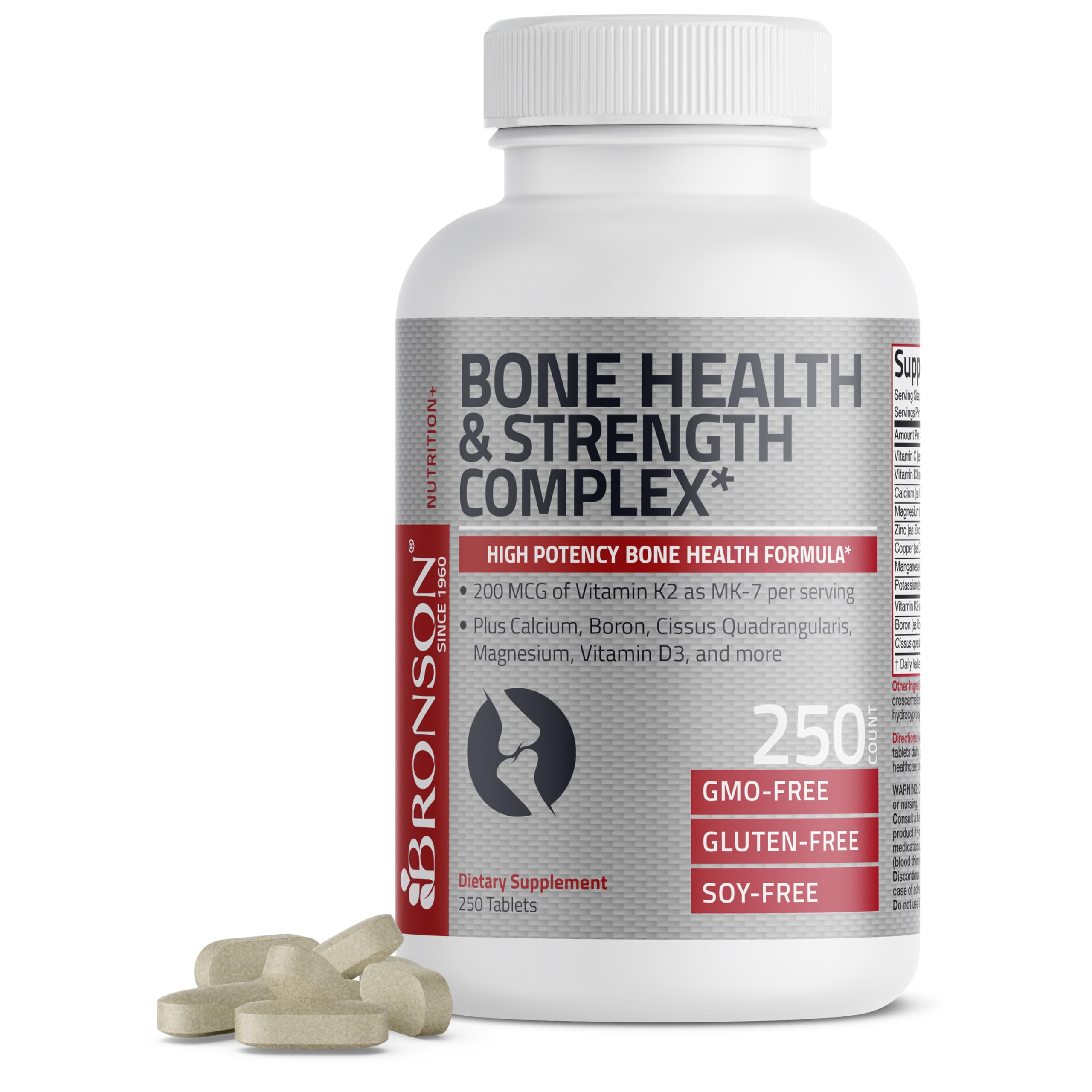 Foto 2 pulgar | Suplemento Bronson Bone Health & Strength Complex 250 Comprimidos - Venta Internacional.