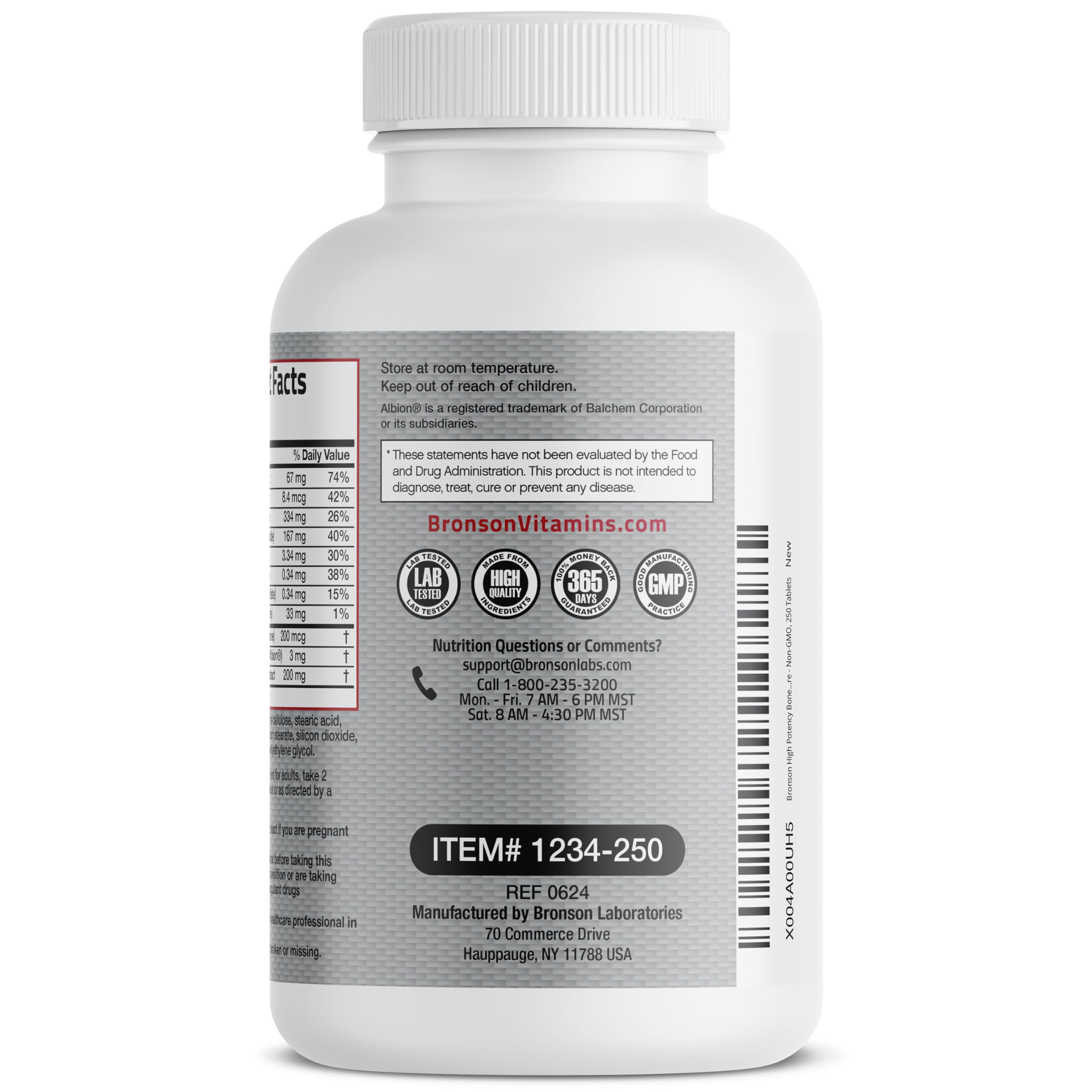 Foto 7 pulgar | Suplemento Bronson Bone Health & Strength Complex 250 Comprimidos - Venta Internacional.