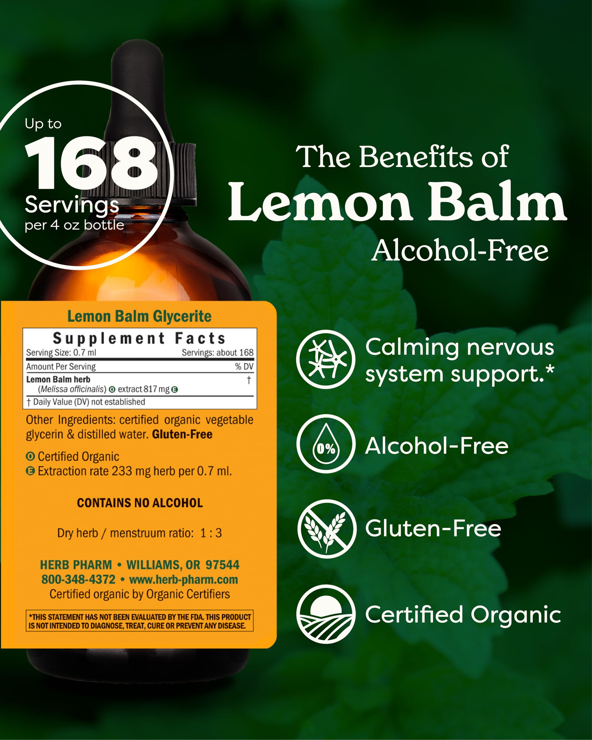 Foto 3 pulgar | Extracto Líquido De Bálsamo De Limón Herb Pharm, 120 Ml, Sin Alcohol - Venta Internacional.
