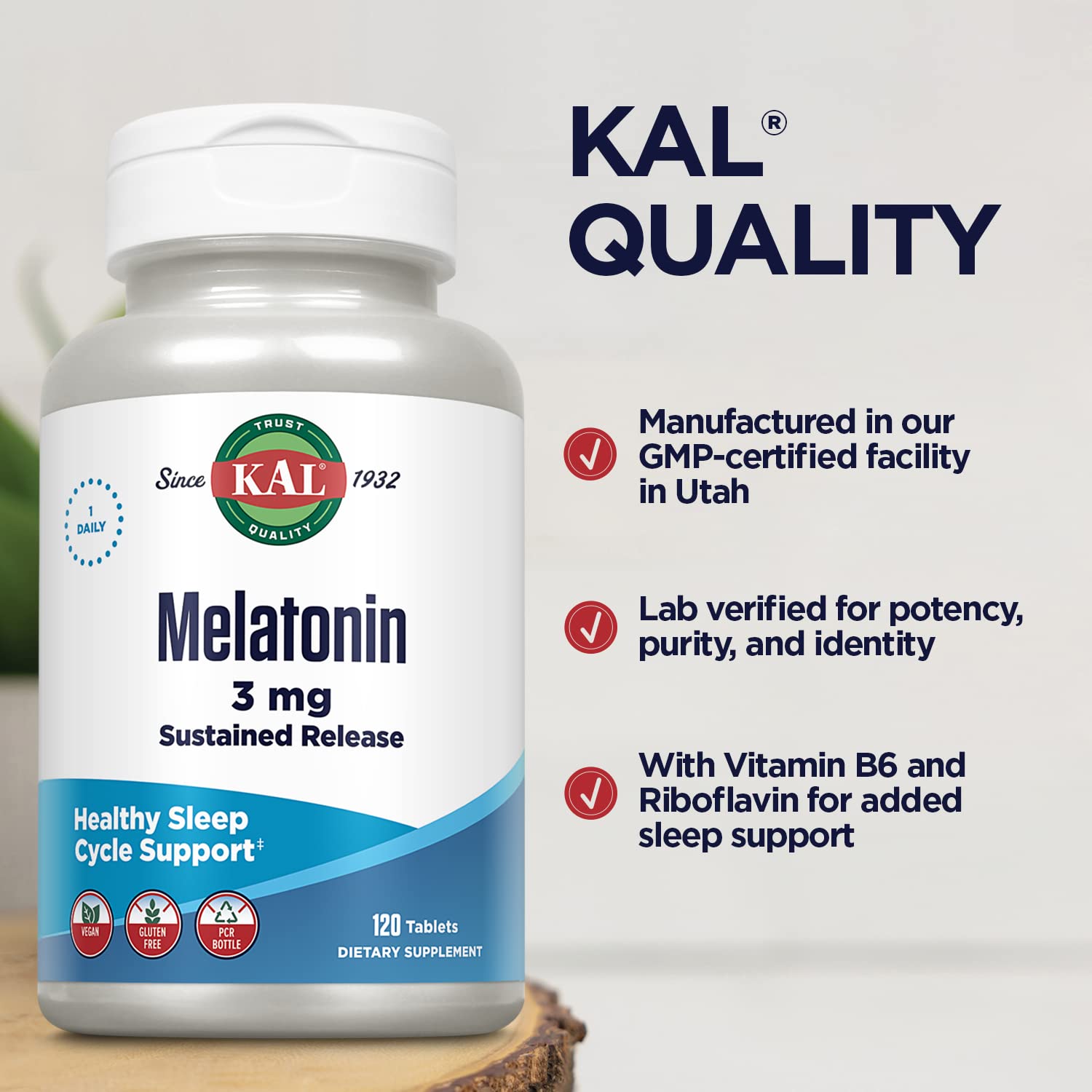 Foto 5 | Sleep Aid Kal Melatonina 3 Mg De Liberación Sostenida 120 Comprimidos - Venta Internacional.