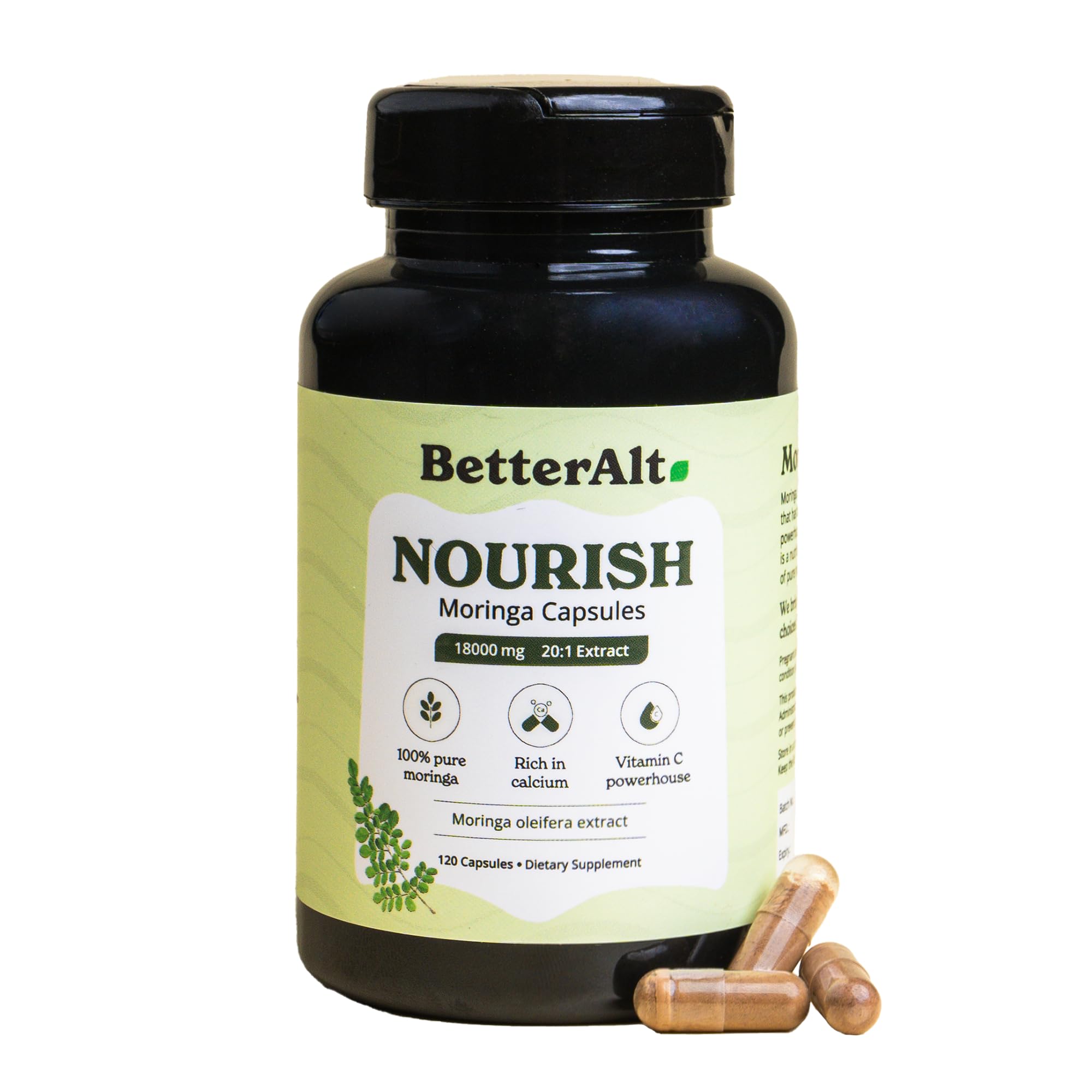 Foto 2 pulgar | Suplementos Better Alt Moringa, Cápsulas De 18000 Mg, 120 Cápsulas - Venta Internacional.